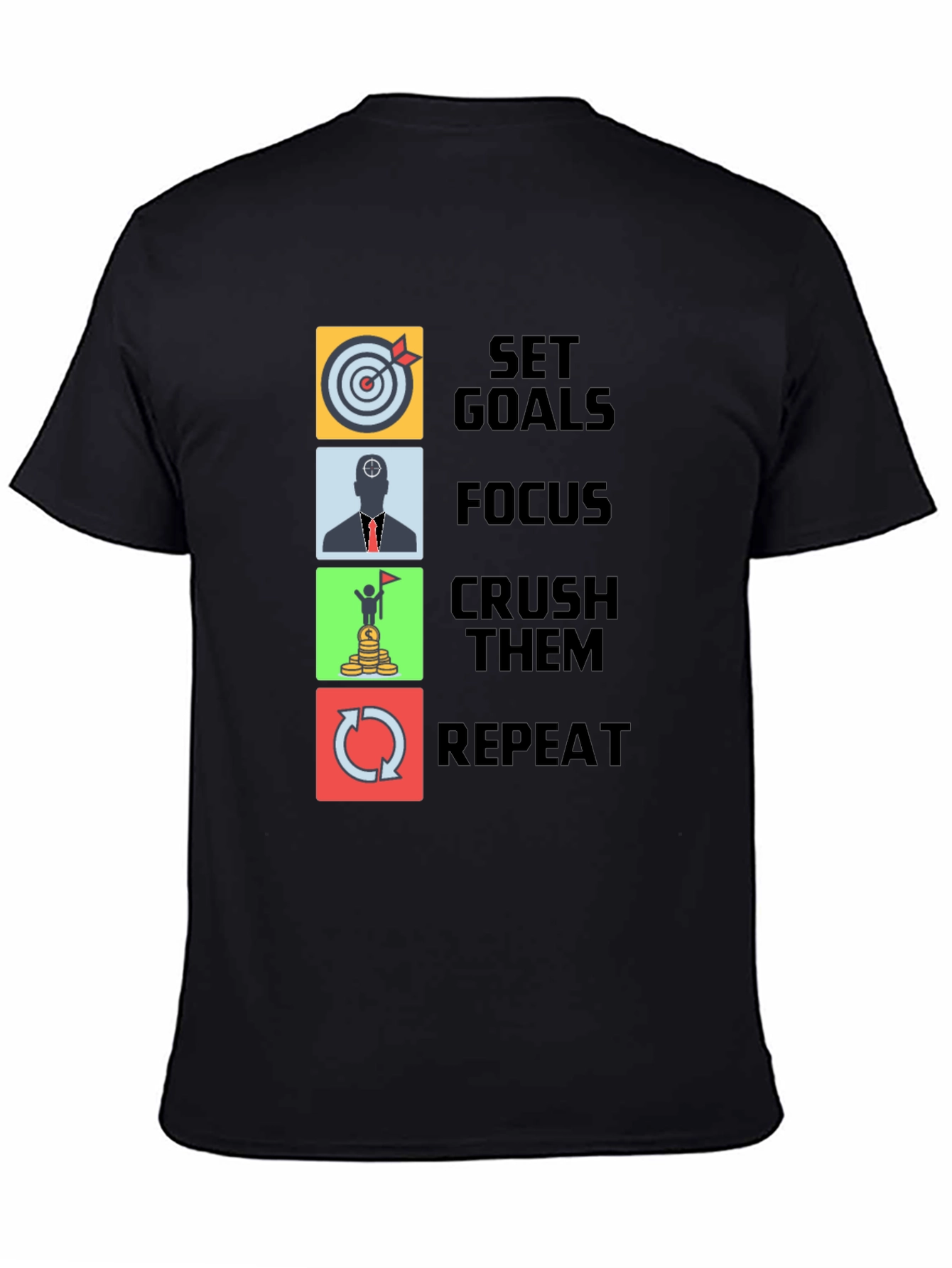 Set Goals T-Shirt - Focus Crush Repeat