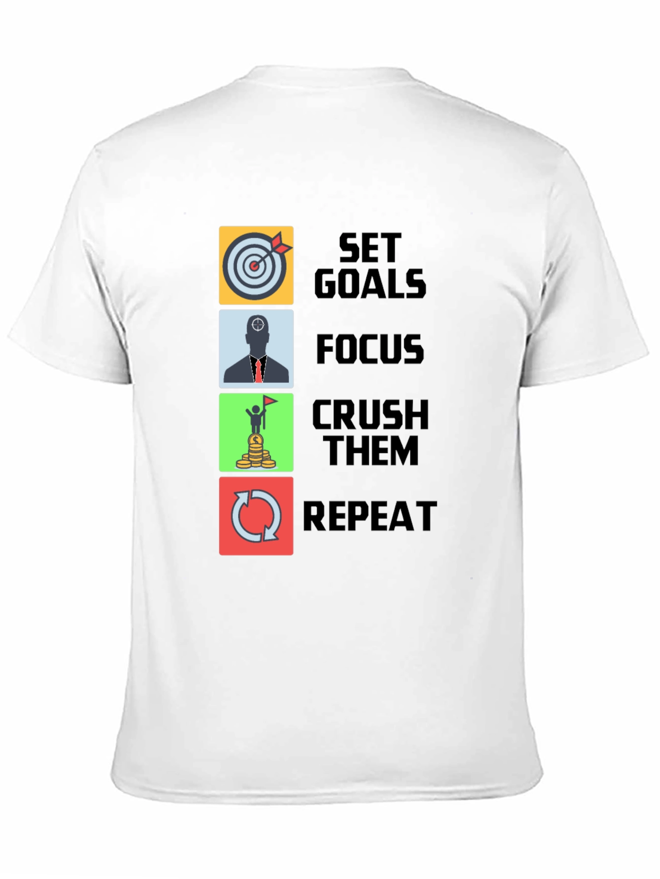 Set Goals T-Shirt - Focus Crush Repeat