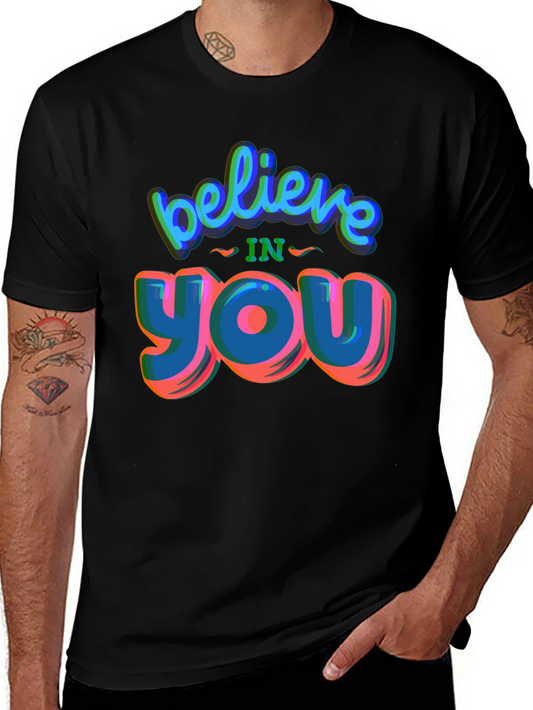 Believe In You Graphic Tee - Stylish Black T-Shirt