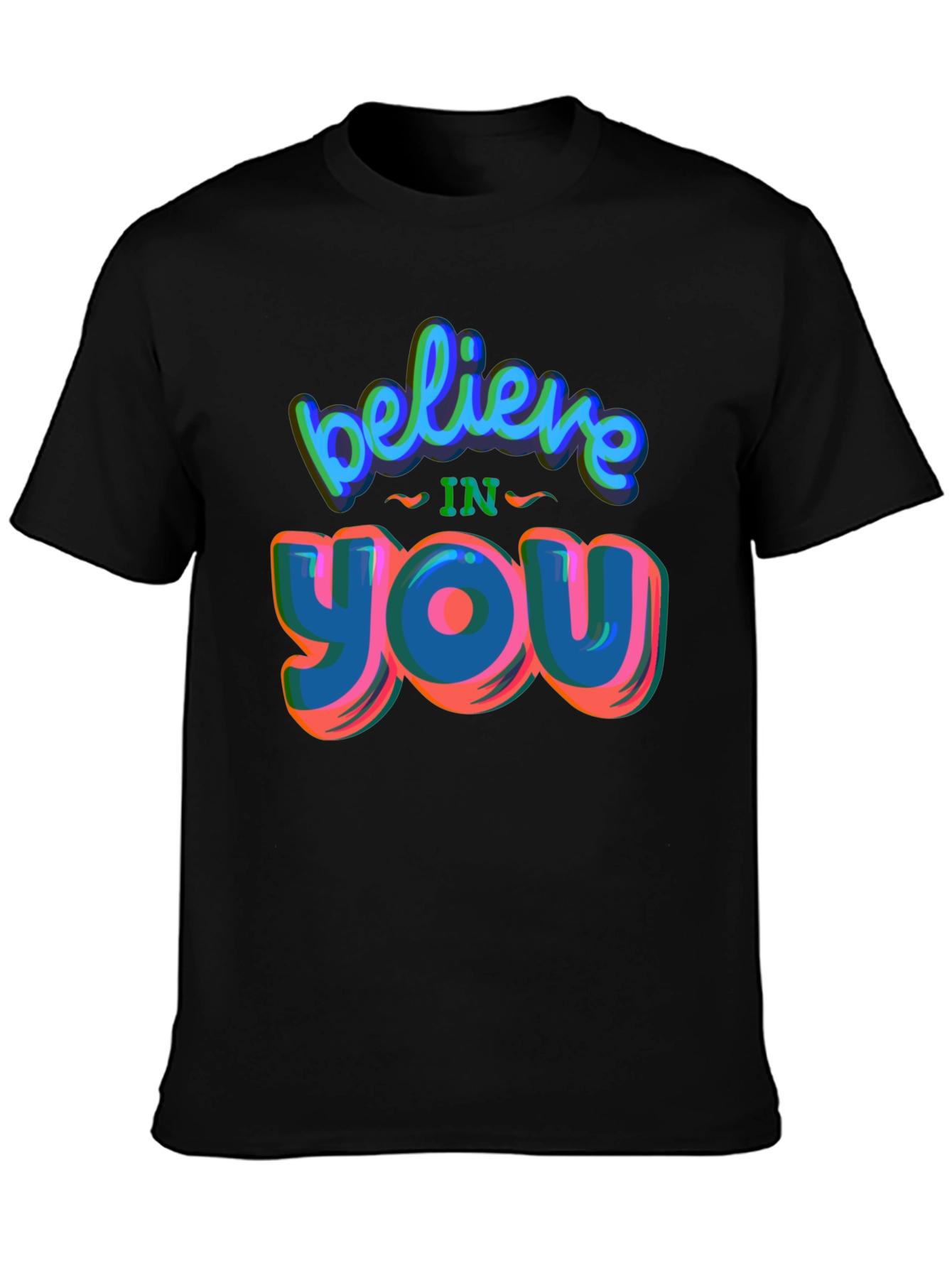 Believe In You Graphic Tee - Stylish Black T-Shirt