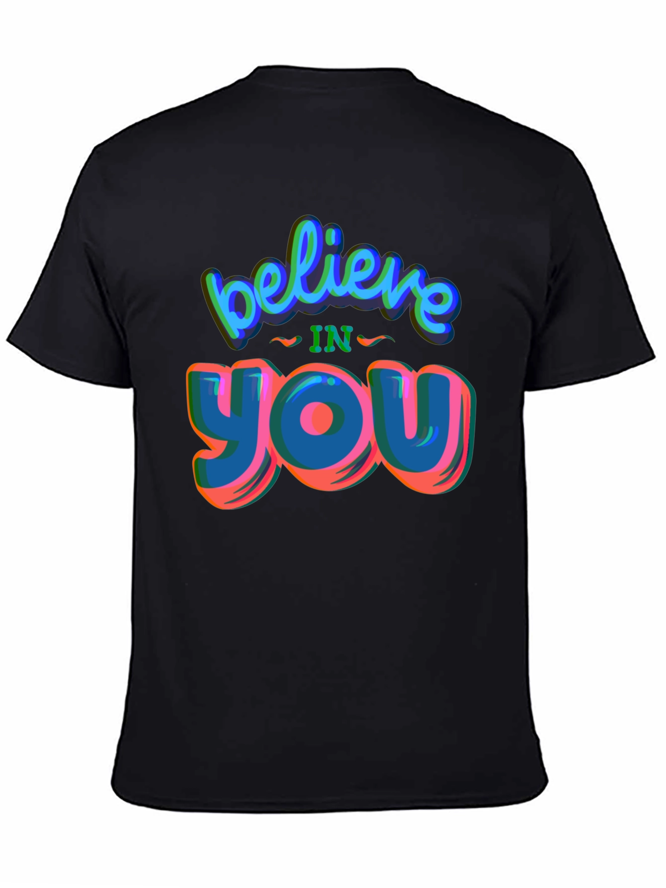 Believe In You Graphic Tee - Stylish Black T-Shirt
