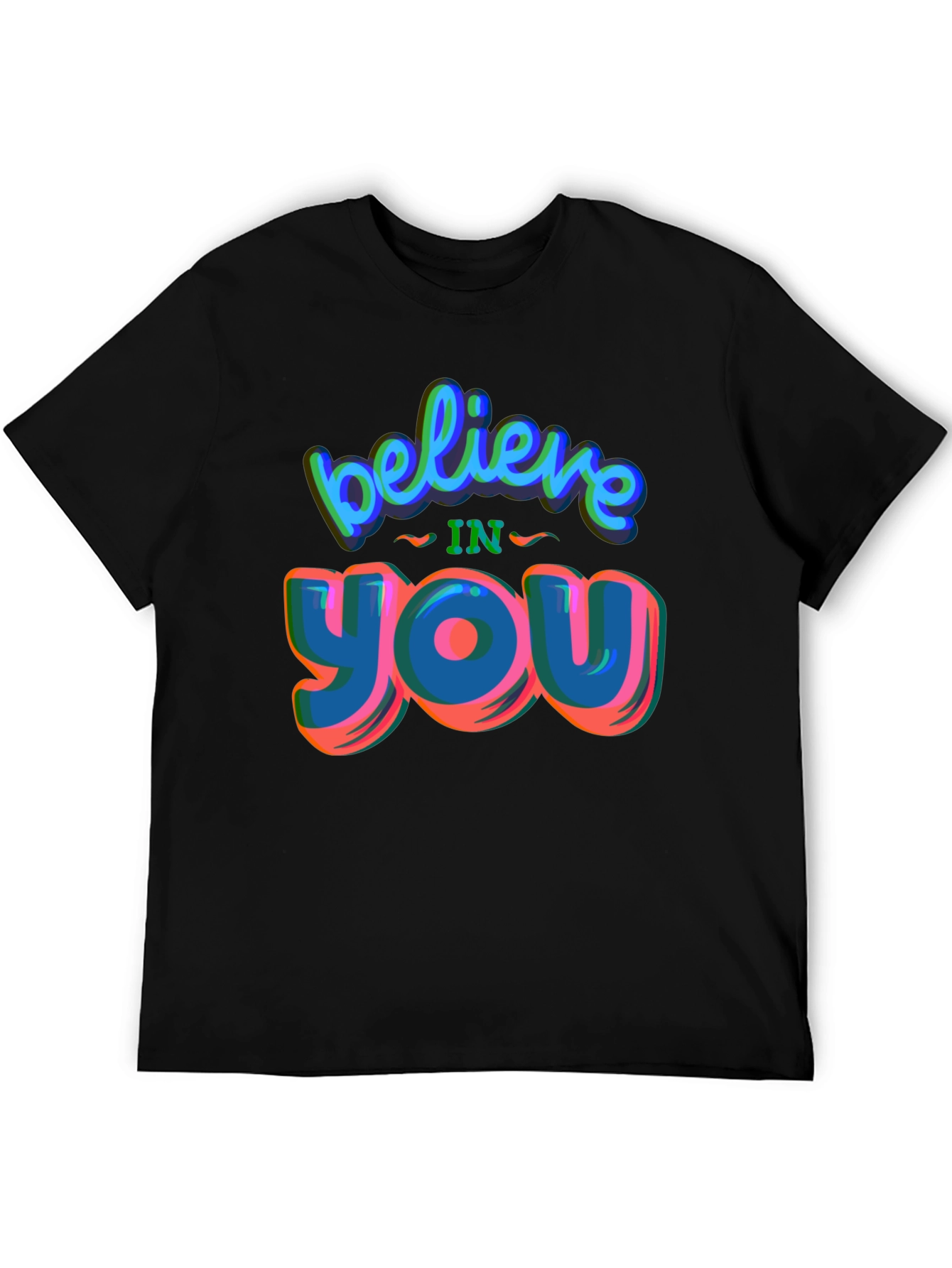 Believe In You Graphic Tee - Stylish Black T-Shirt