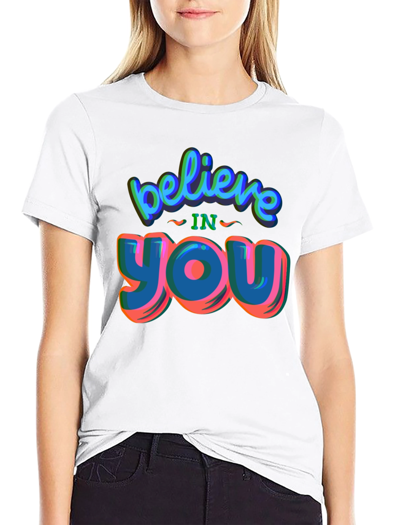 Believe In You Graphic Tee - Stylish Black T-Shirt