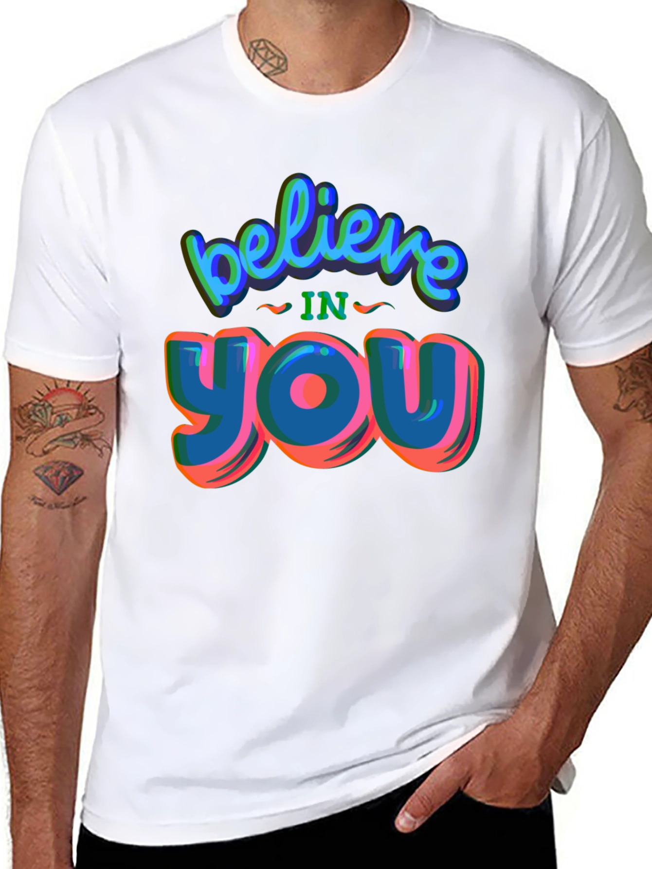 Believe In You Graphic Tee - Stylish Black T-Shirt