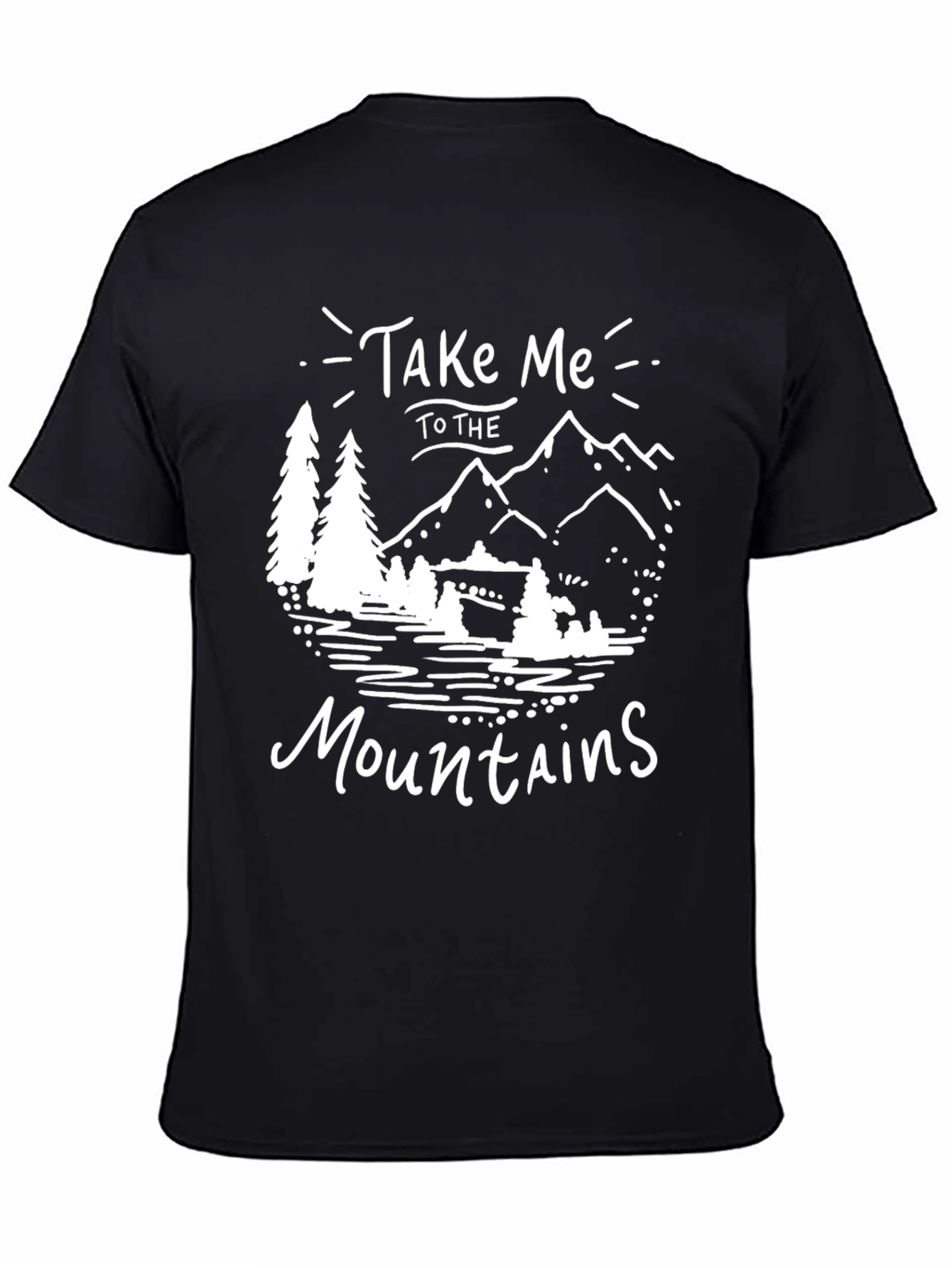 Take Me To The Mountains Black Graphic T-Shirt