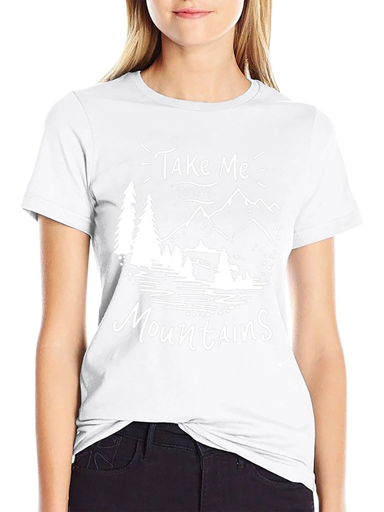 Take Me To The Mountains Black Graphic T-Shirt