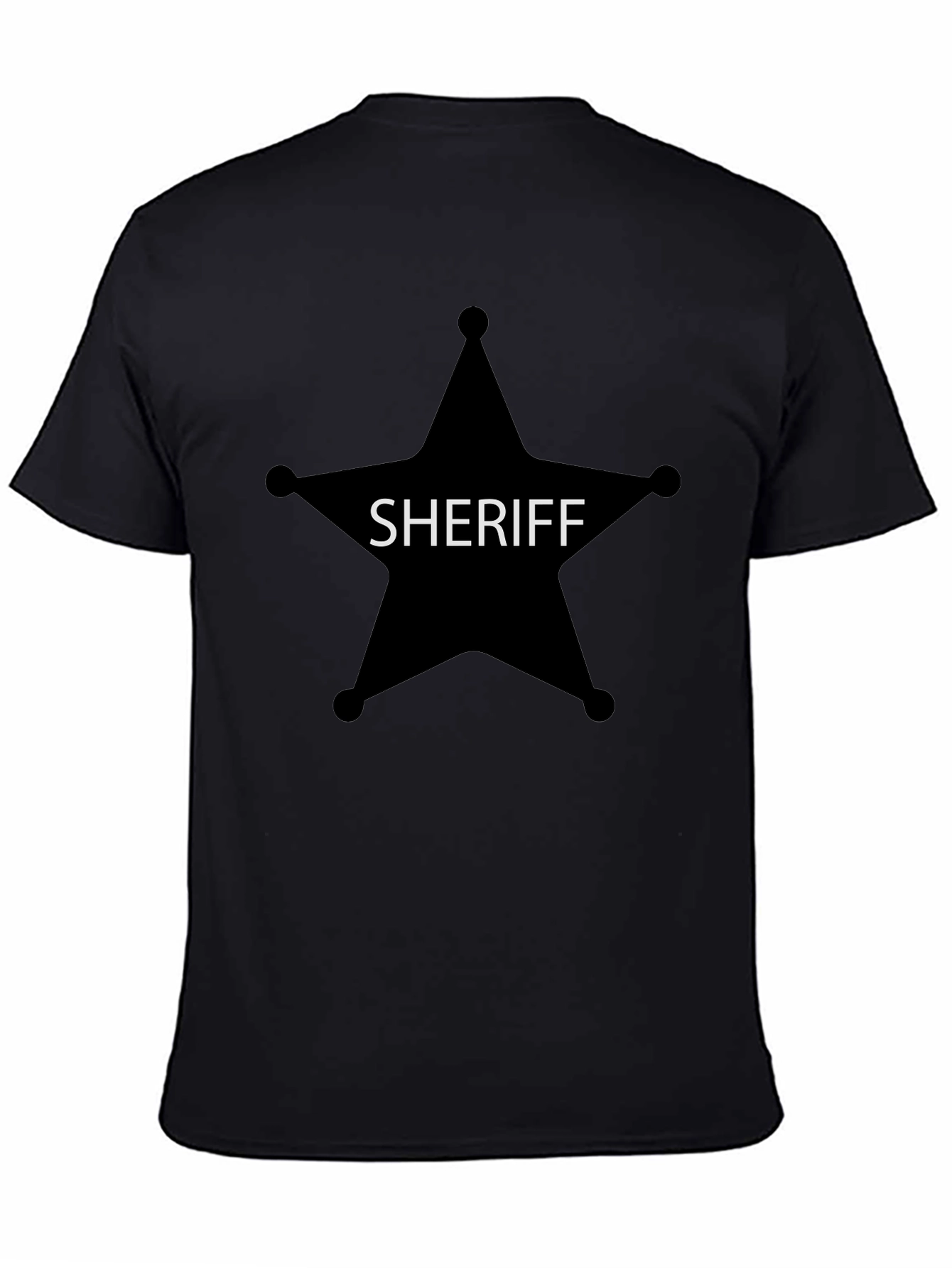Sheriff Star Graphic Tee - Black Cotton T-Shirt