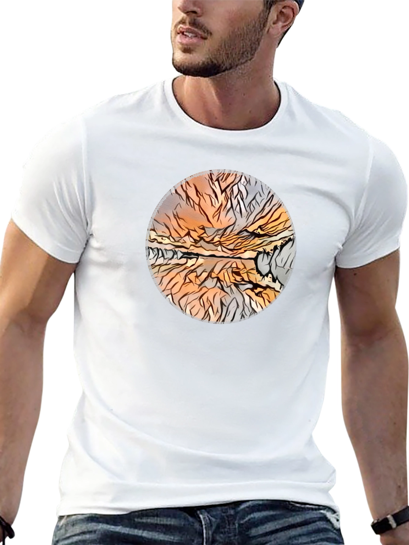 Abstract Landscape Print Tee