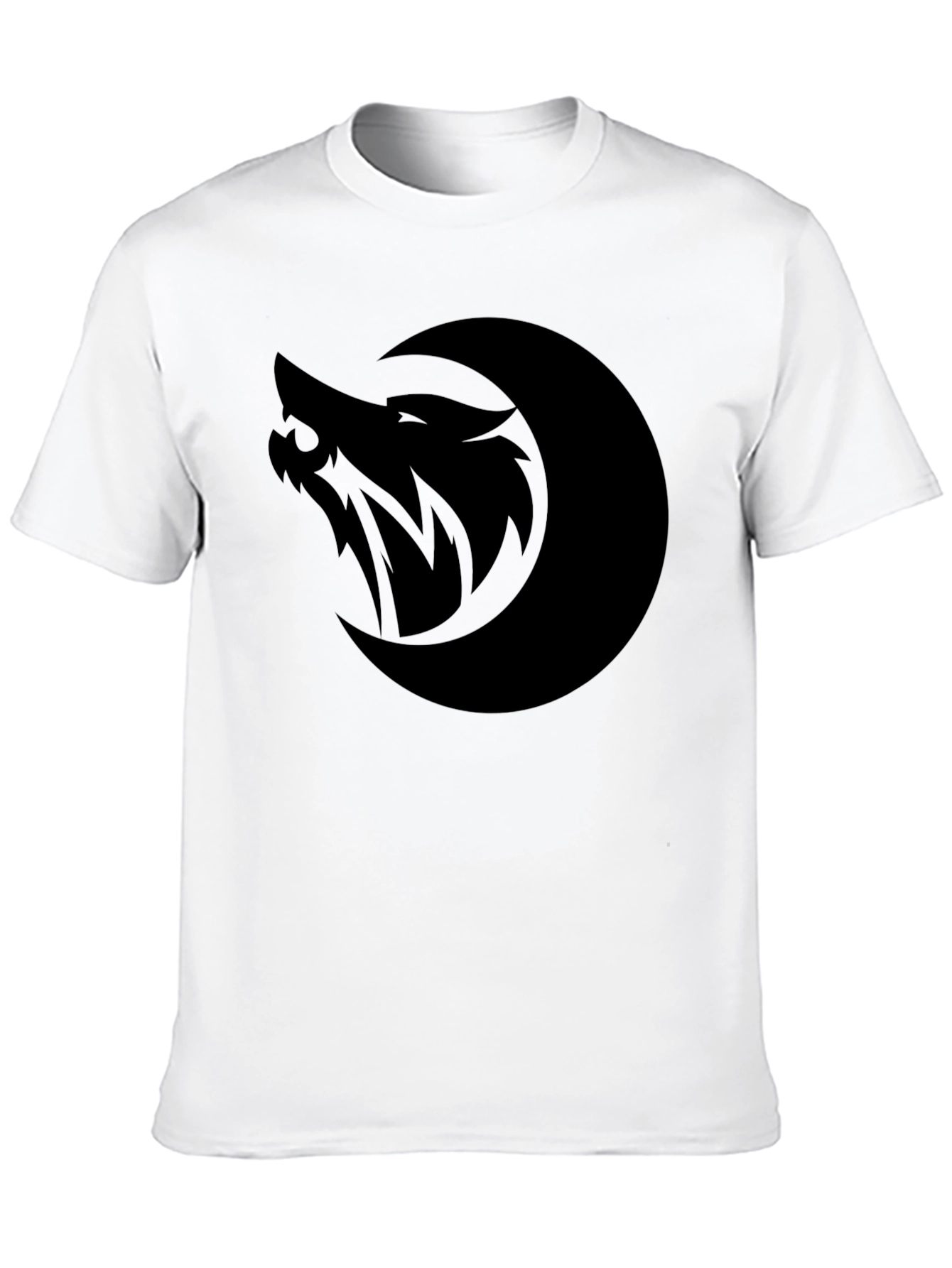 Wolf Moon Graphic T-Shirt - Black Cotton Blend