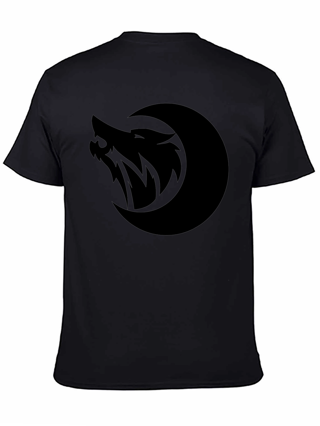 Wolf Moon Graphic T-Shirt - Black Cotton Blend