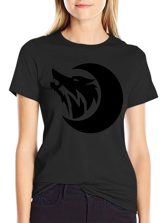 Wolf Moon Graphic T-Shirt - Black Cotton Blend