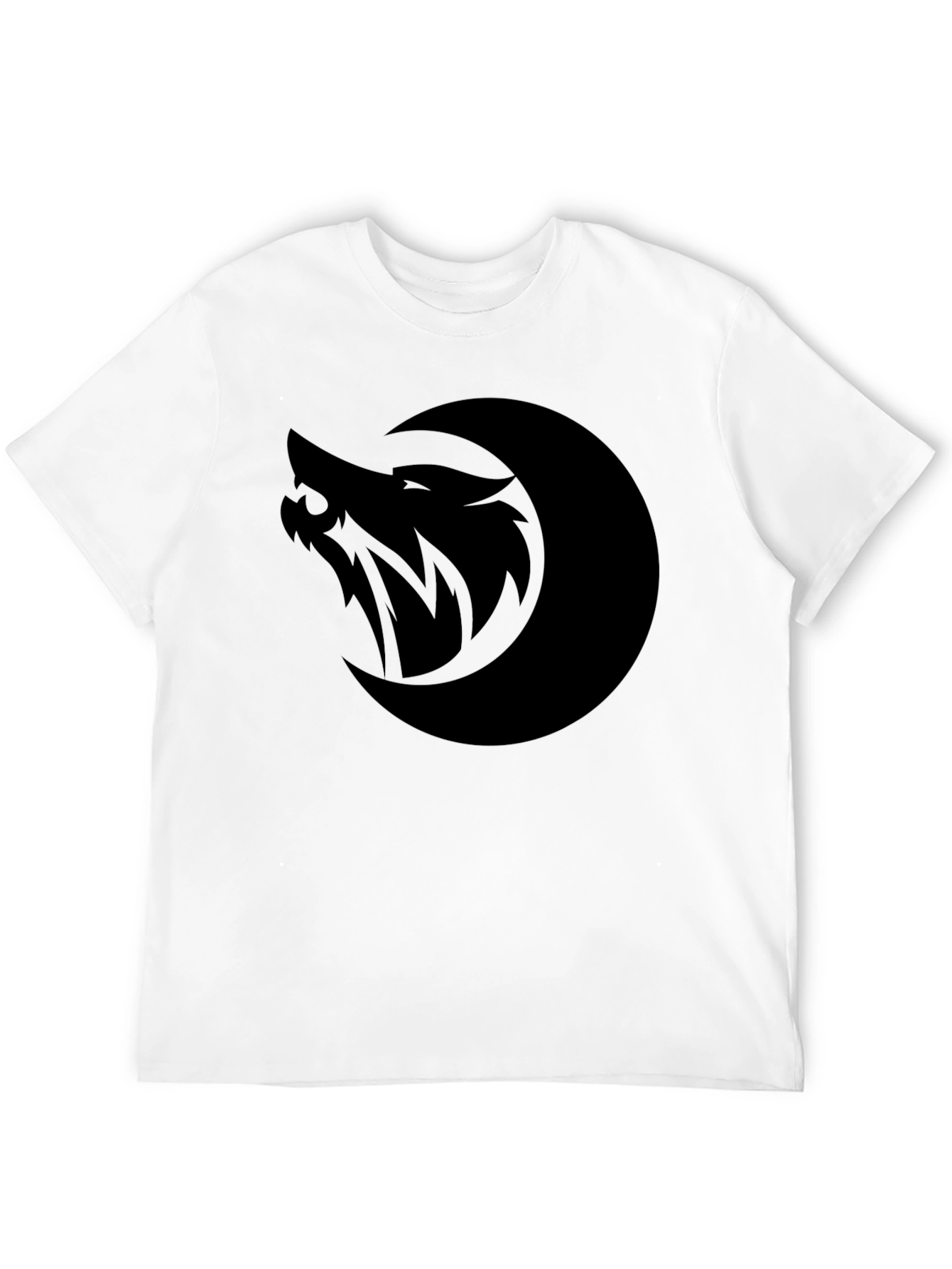 Wolf Moon Graphic T-Shirt - Black Cotton Blend