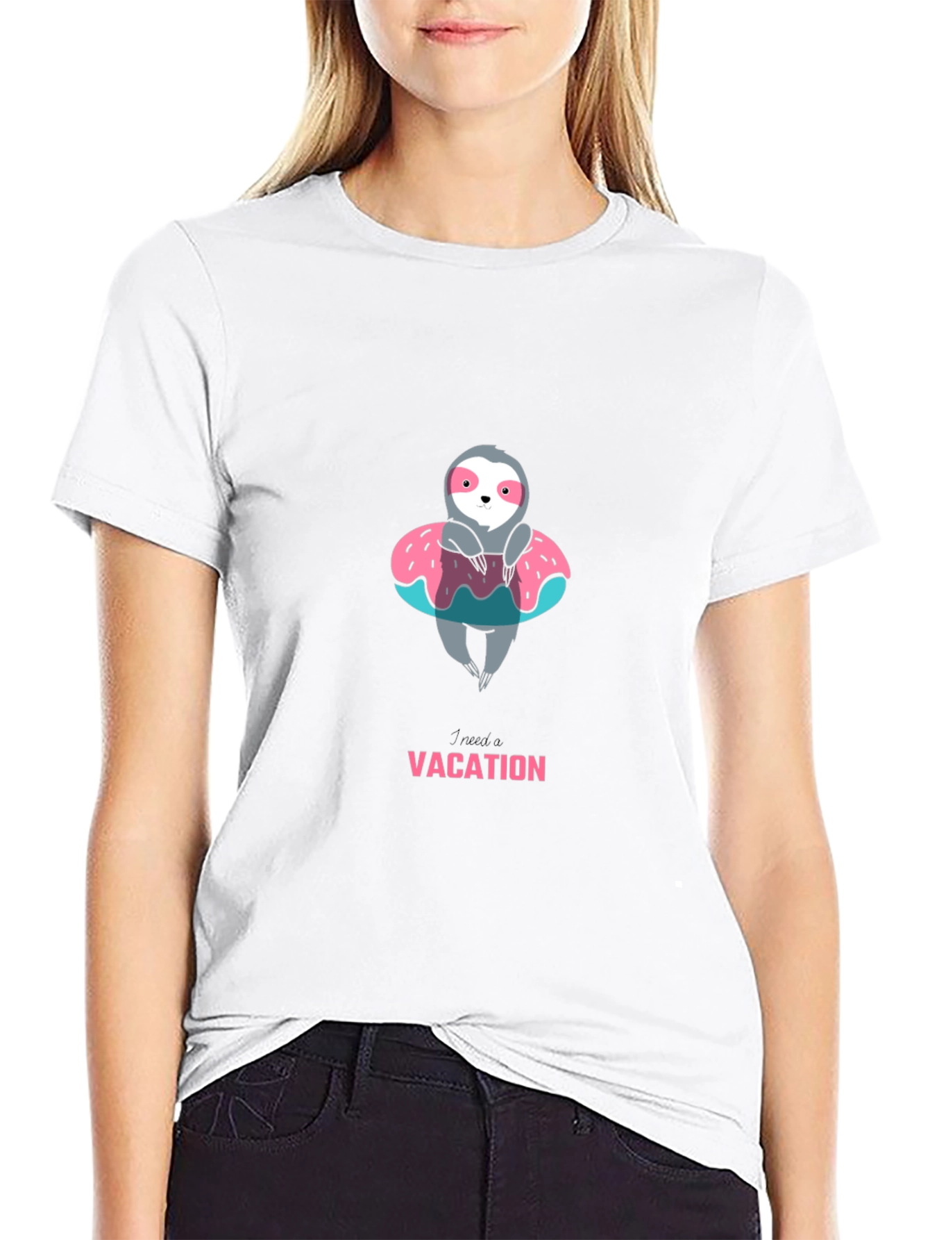 Sloth on Vacation Graphic Tee - Relaxed Fit