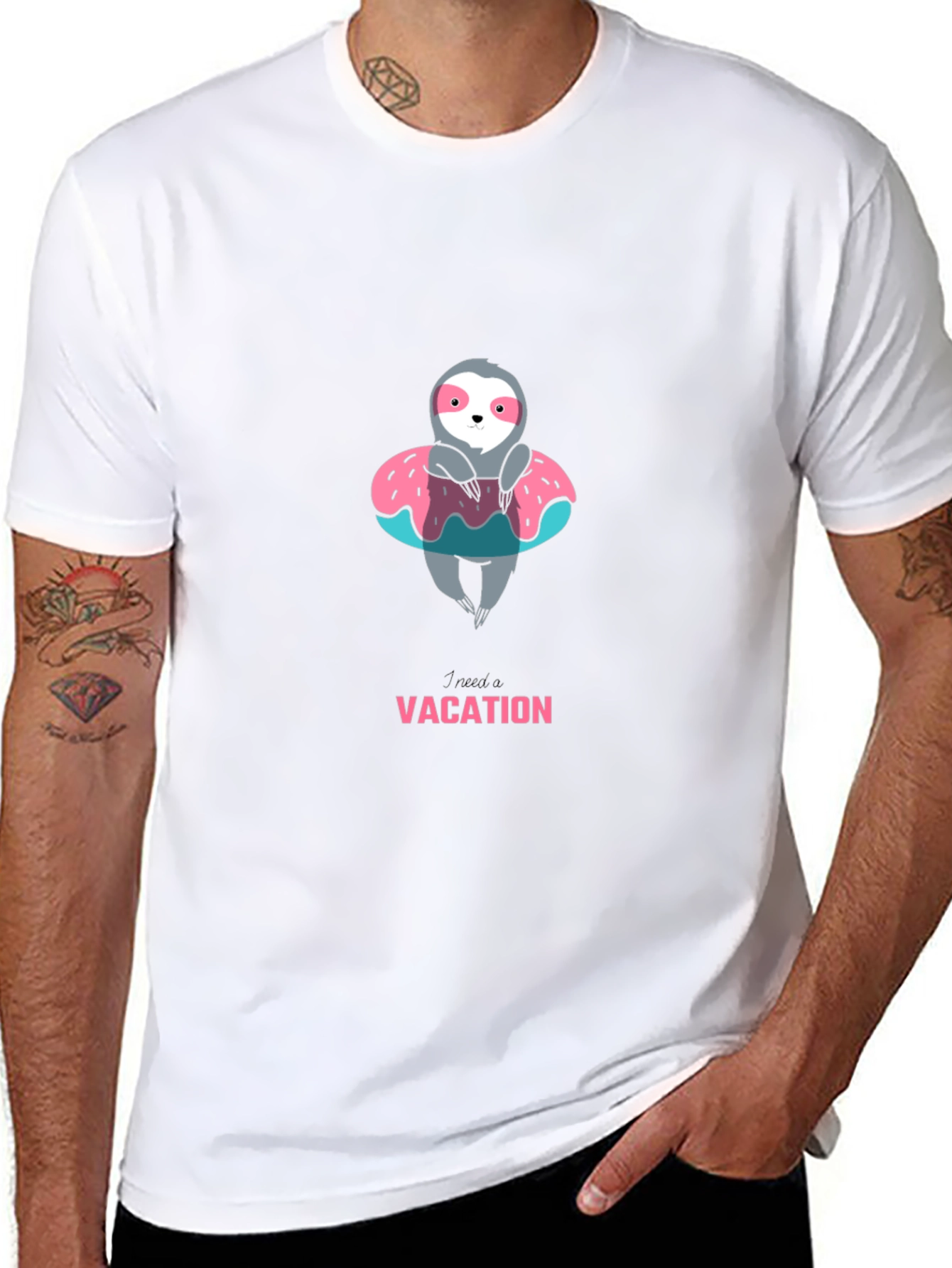 Sloth on Vacation Graphic Tee - Relaxed Fit