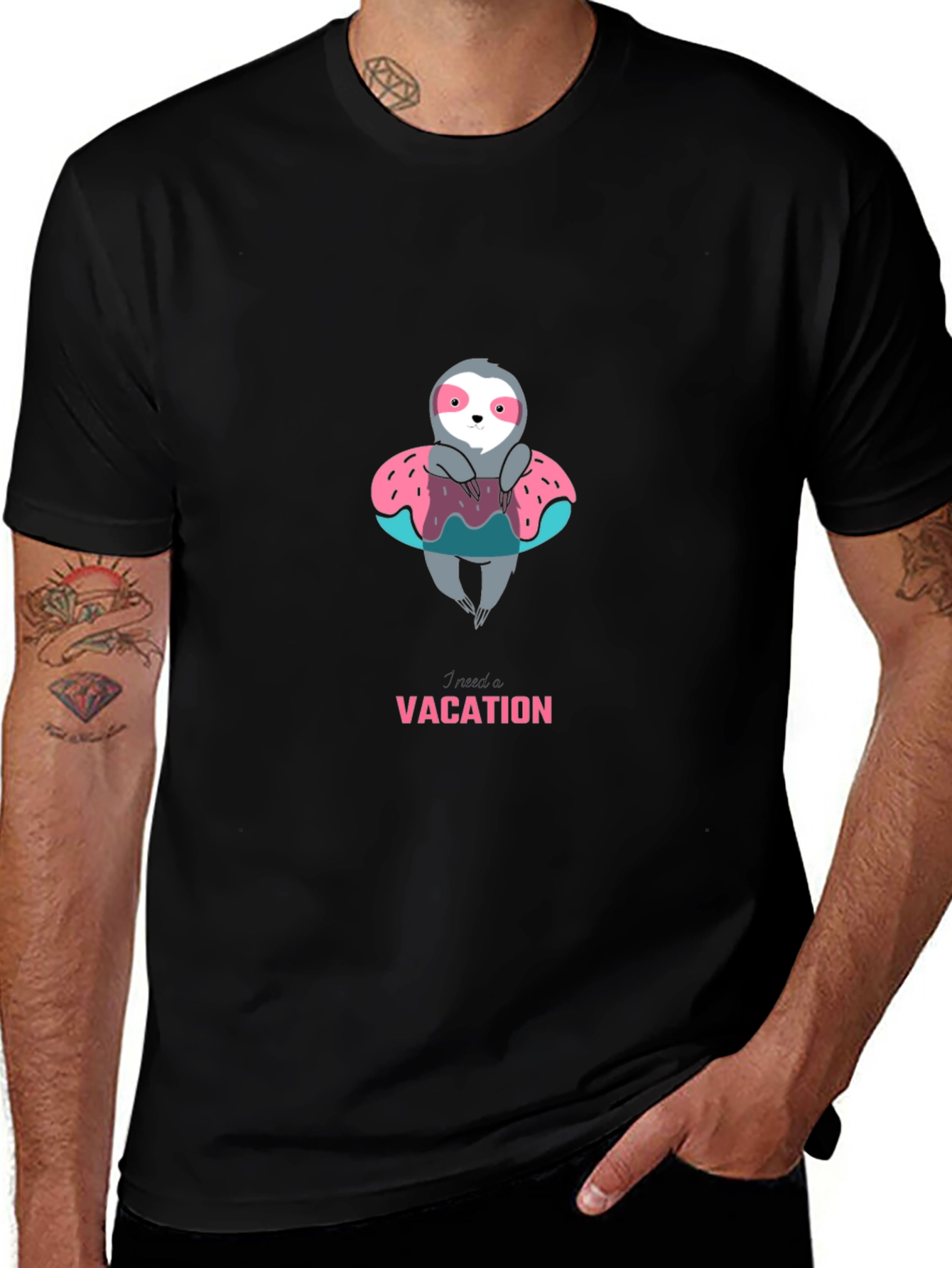 Sloth on Vacation Graphic Tee - Relaxed Fit
