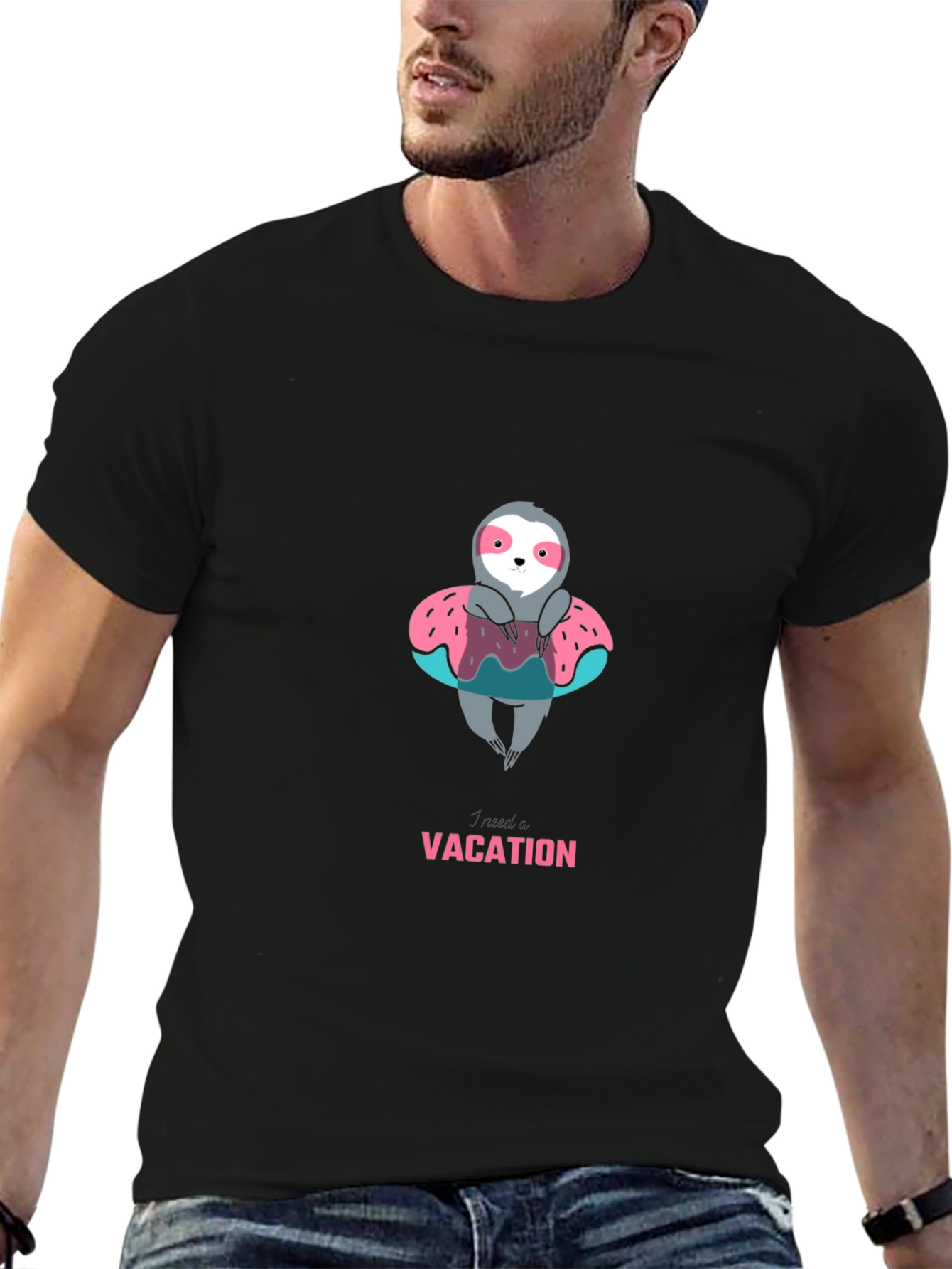 Sloth on Vacation Graphic Tee - Relaxed Fit