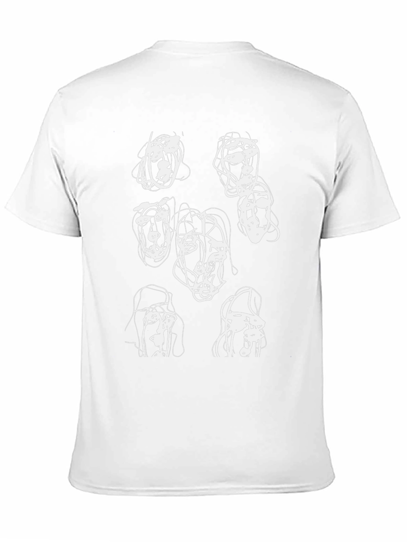 Abstract Faces Black Graphic Tee