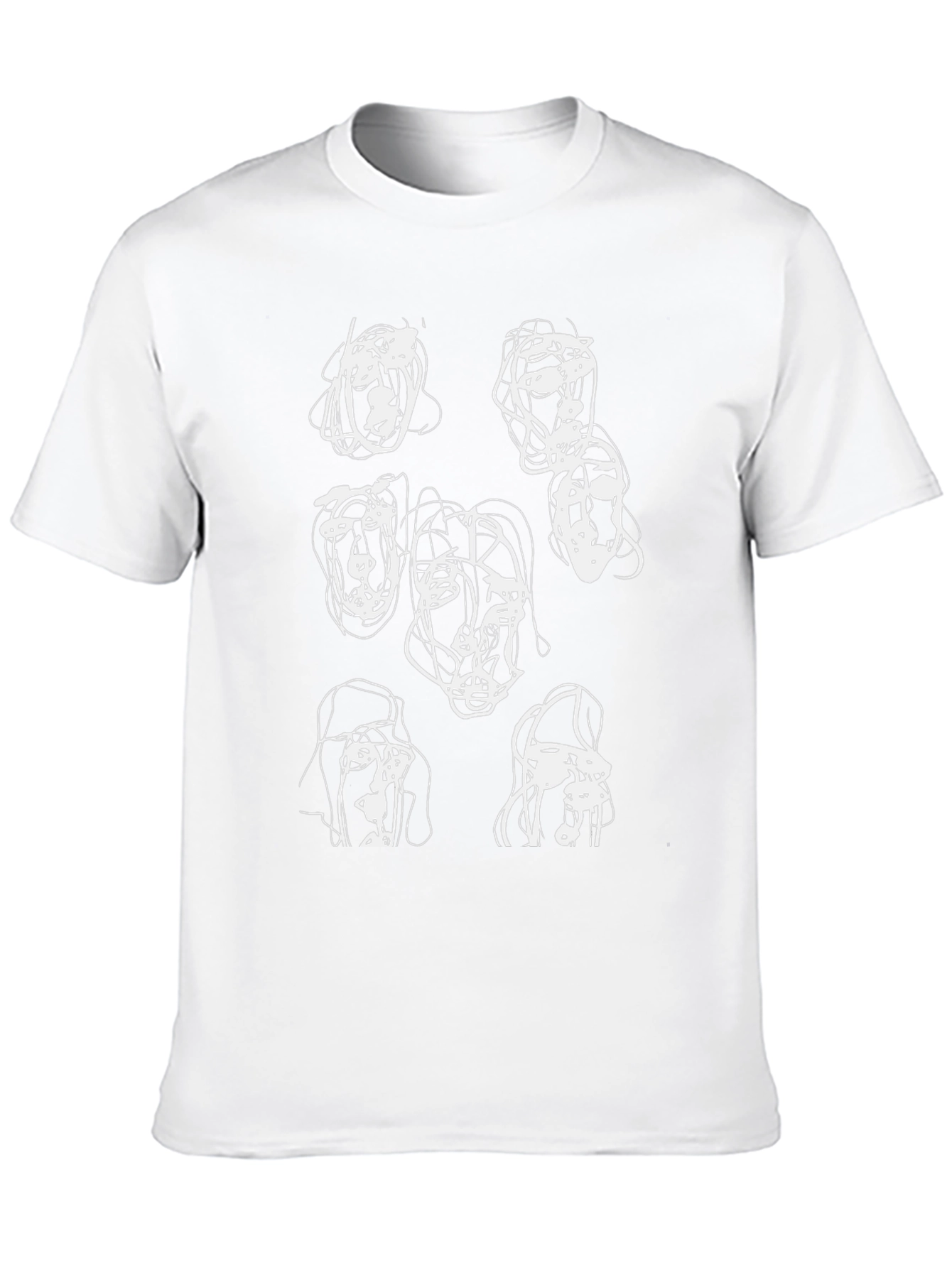 Abstract Faces Black Graphic Tee