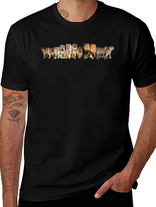 Big Cats T-Shirt - Mens Black Graphic Tee