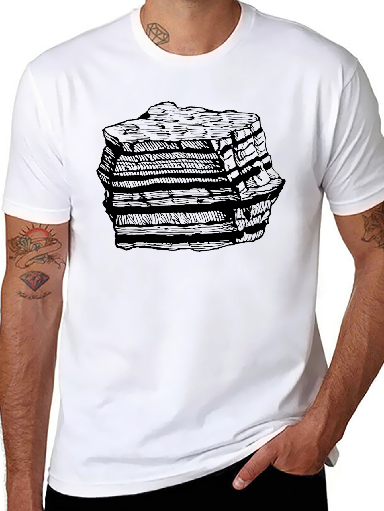 Stratified Rock Graphic Black T-Shirt