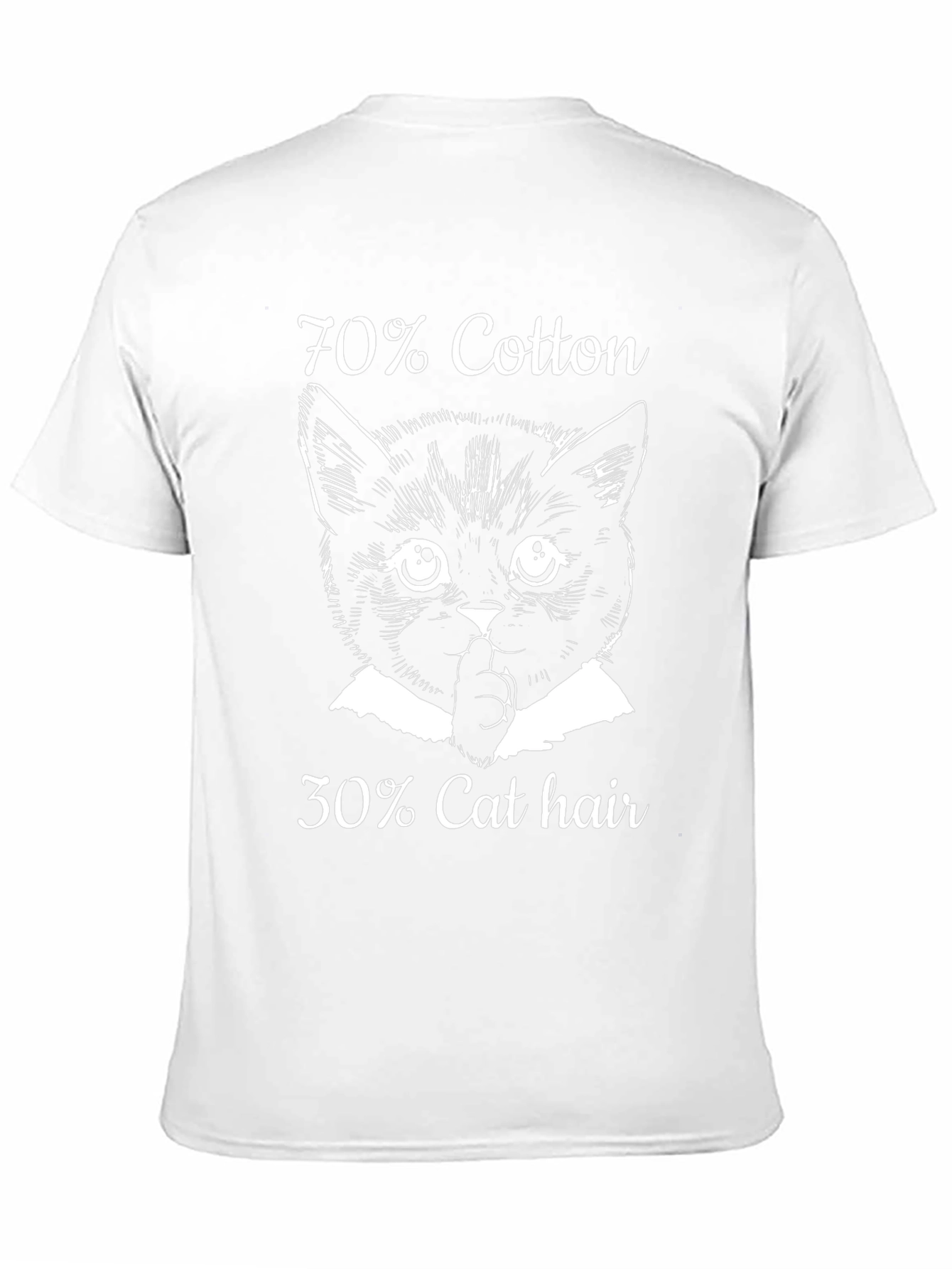 70% Cotton 30% Cat Hair T-Shirt - Black