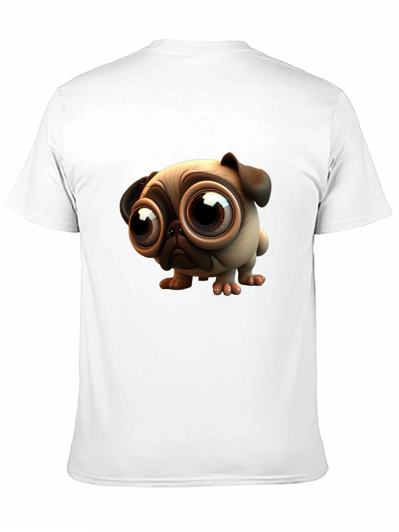 Pug Cartoon Graphic Black T-Shirt