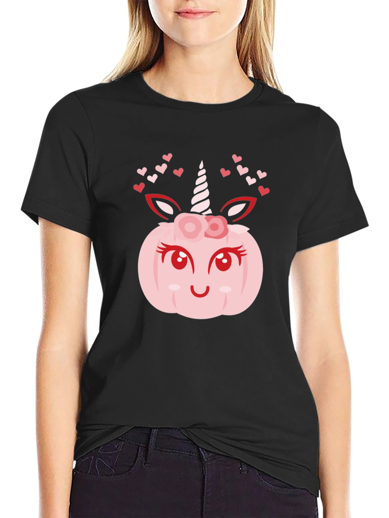 Unicorn Pumpkin T-Shirt - Halloween Valentine