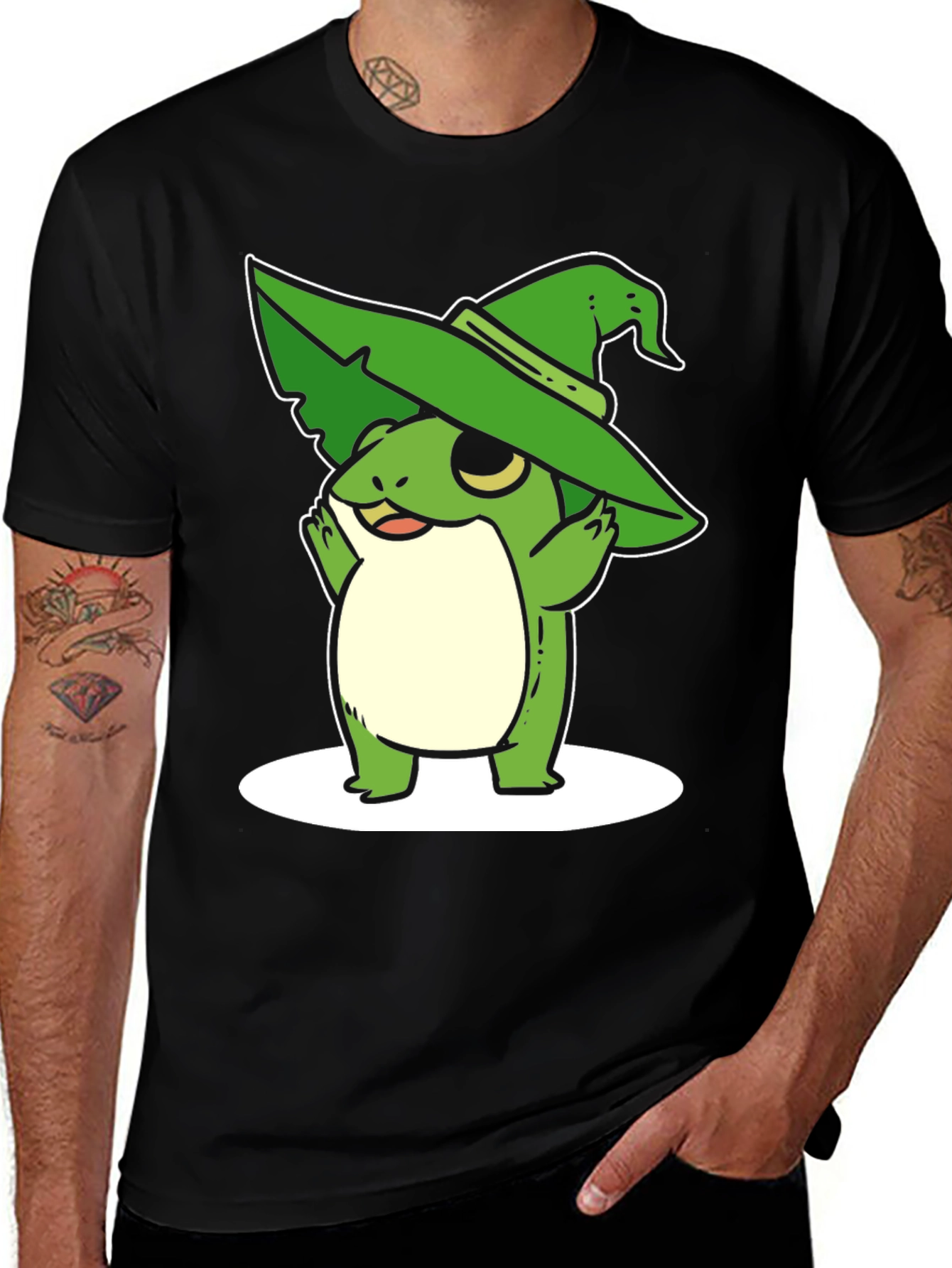 Whimsical Frog Wizard Graphic Tee