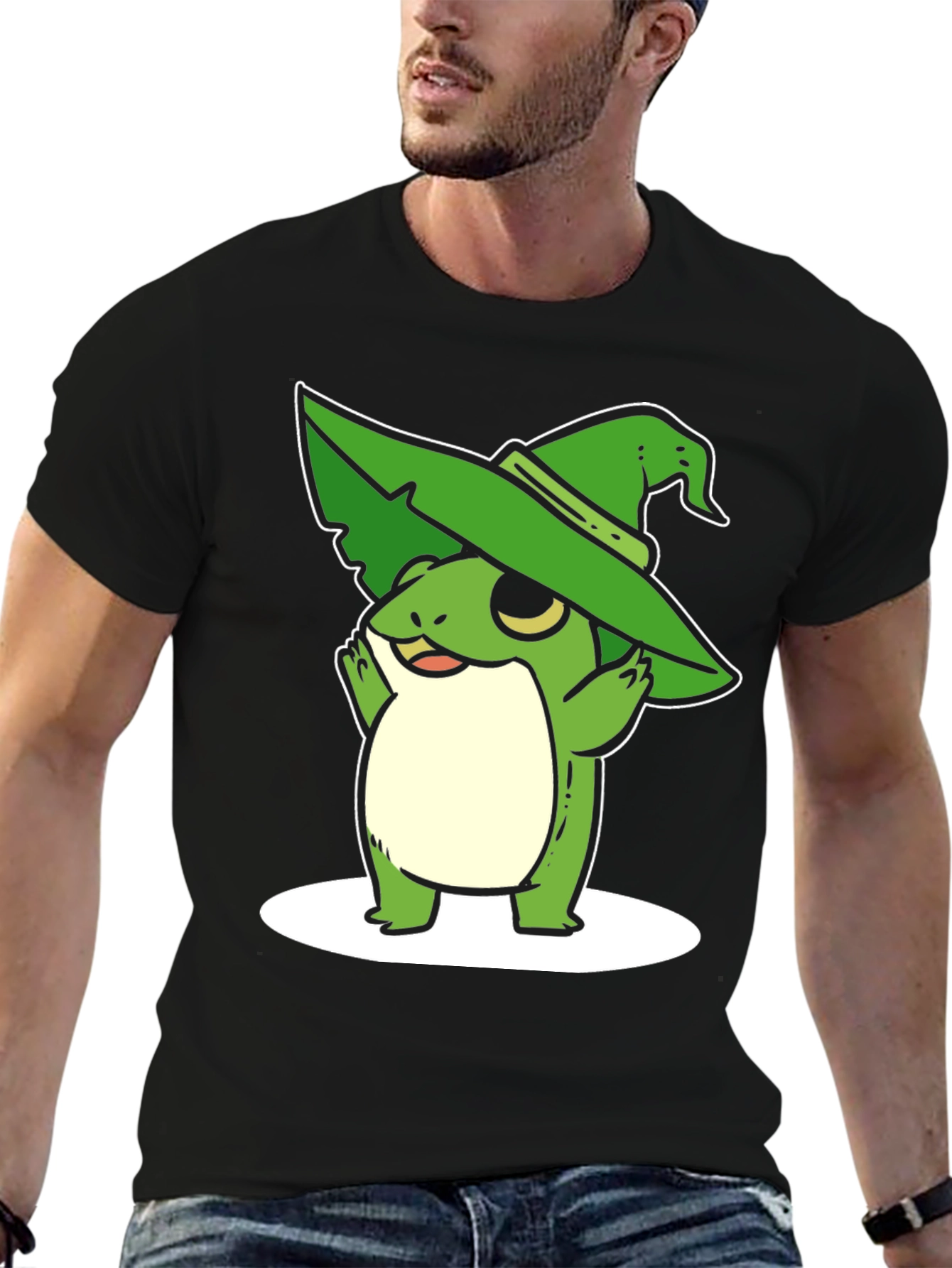 Whimsical Frog Wizard Graphic Tee