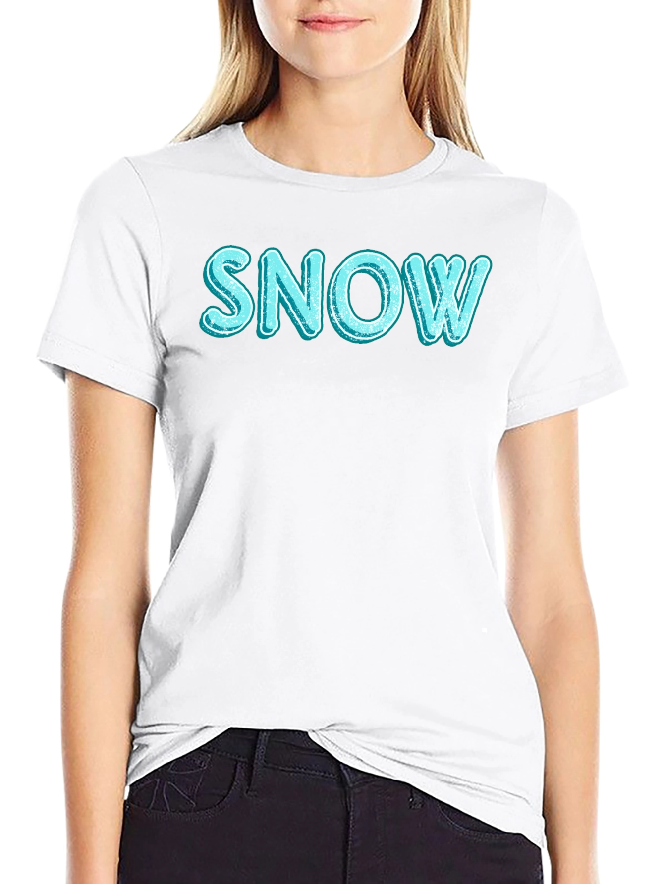 Snow Graphic T-Shirt - Black Cotton Blend