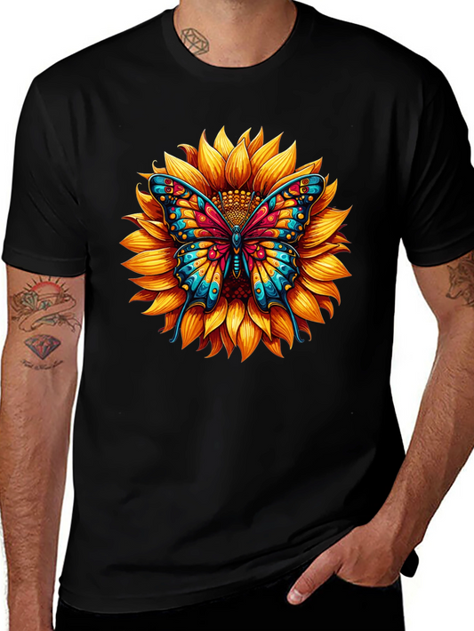 Sunflower Butterfly Graphic Tee