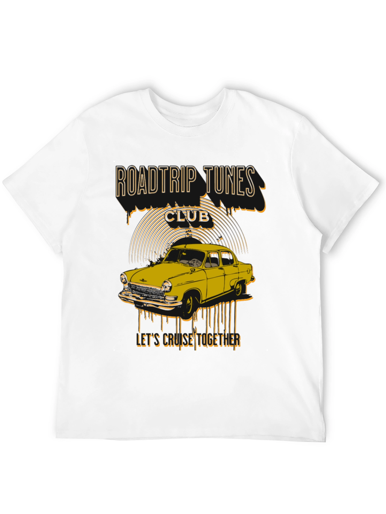 Roadtrip Tunes Club T-Shirt - Classic Car Design