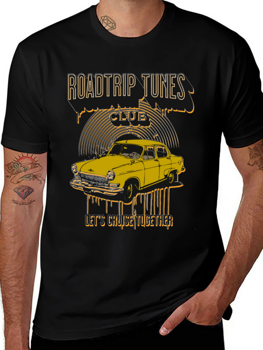 Roadtrip Tunes Club T-Shirt - Classic Car Design