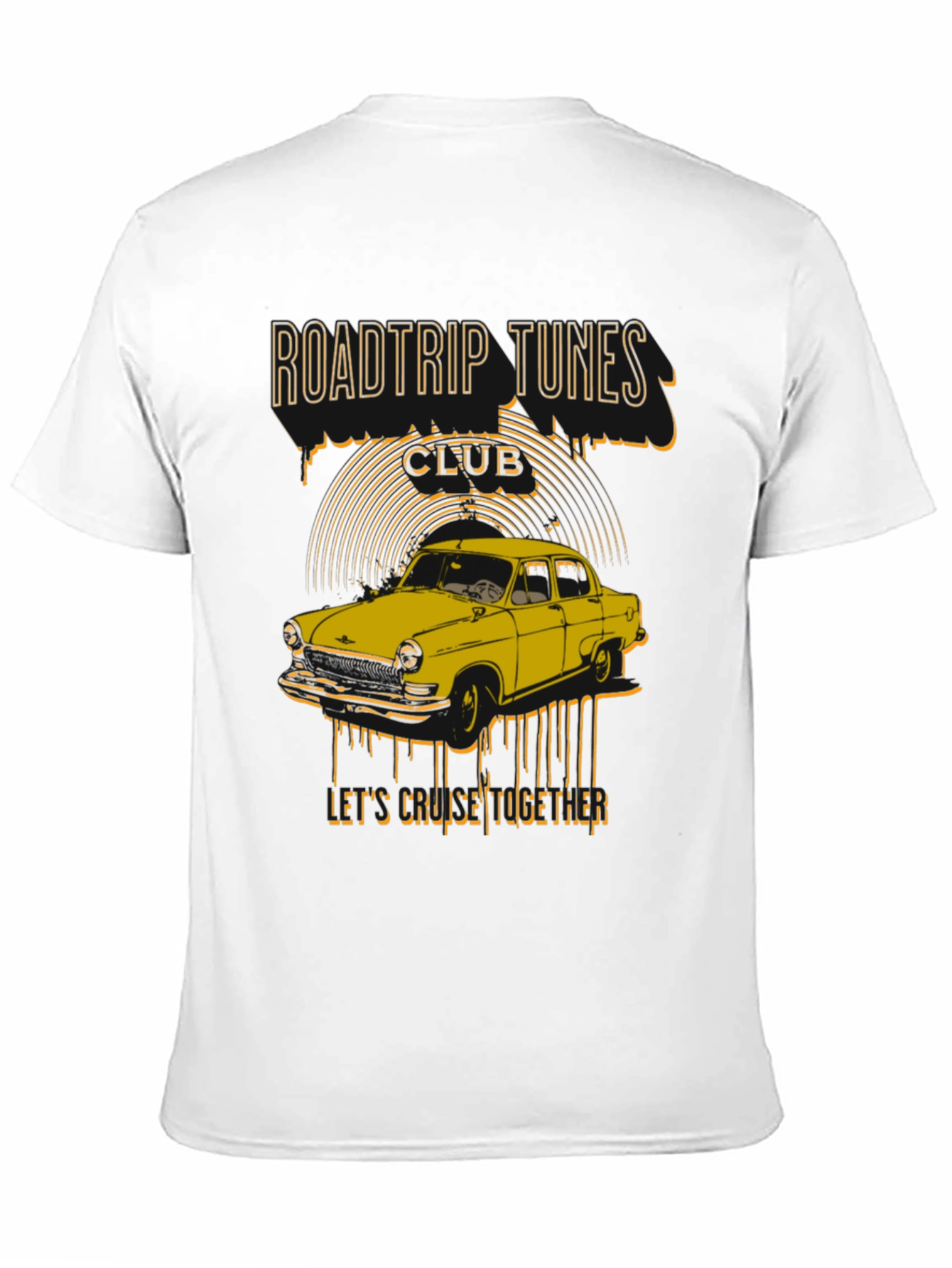 Roadtrip Tunes Club T-Shirt - Classic Car Design
