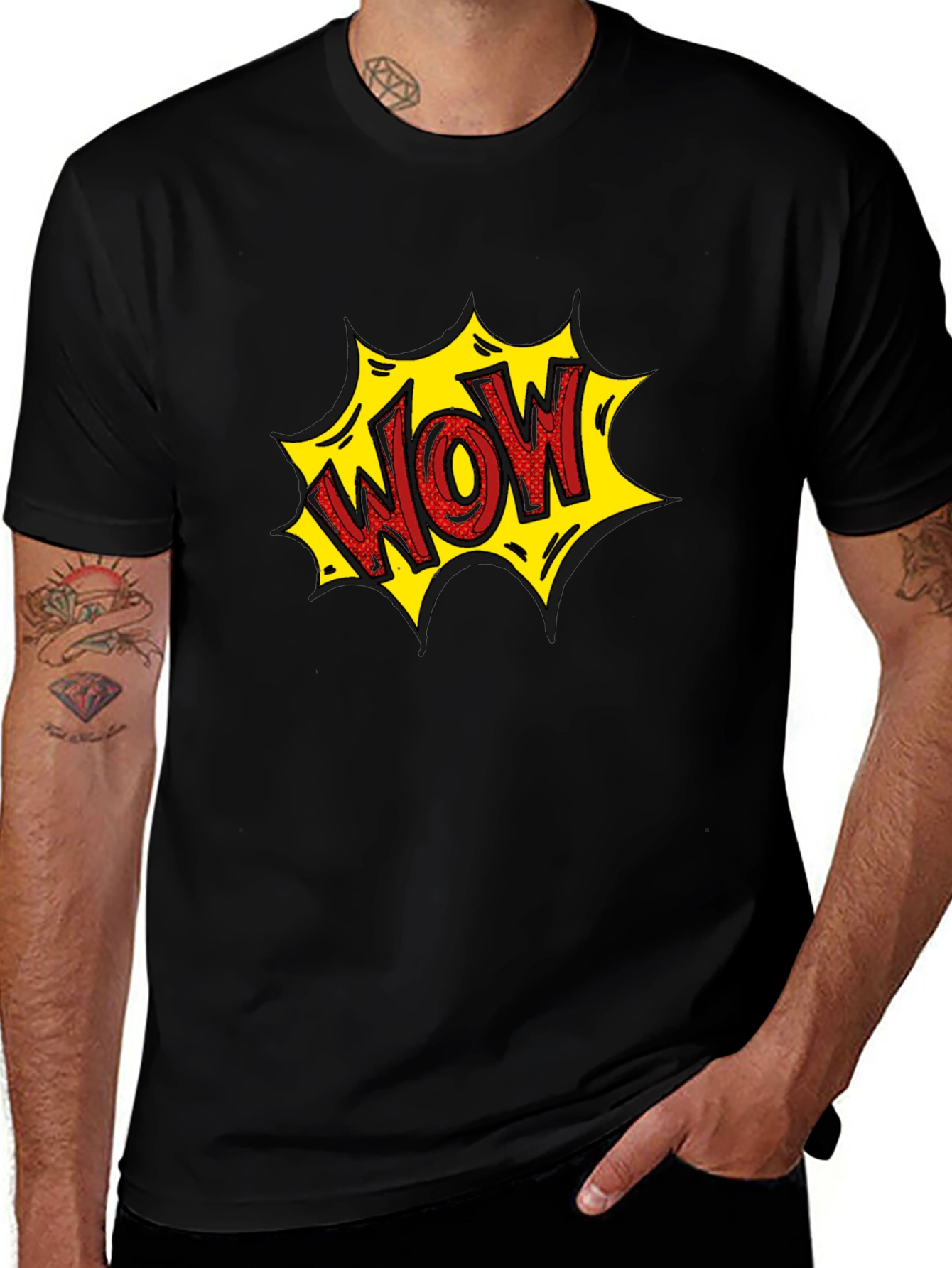 WOW Comic Style Graphic T-Shirt