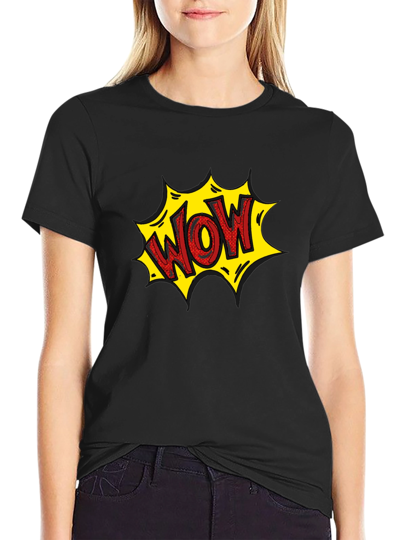 WOW Comic Style Graphic T-Shirt