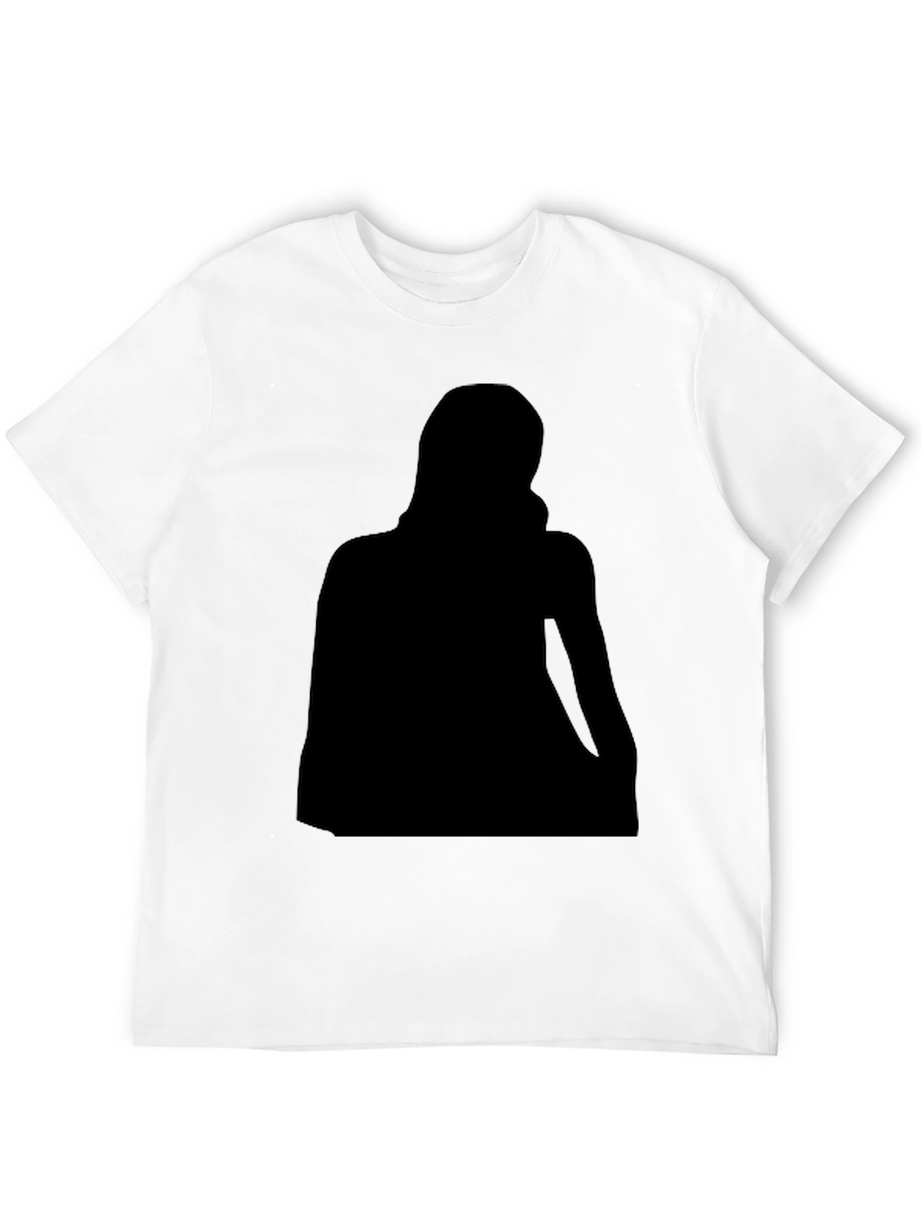 Black Crew Neck T-Shirt with Silhouette Graphic