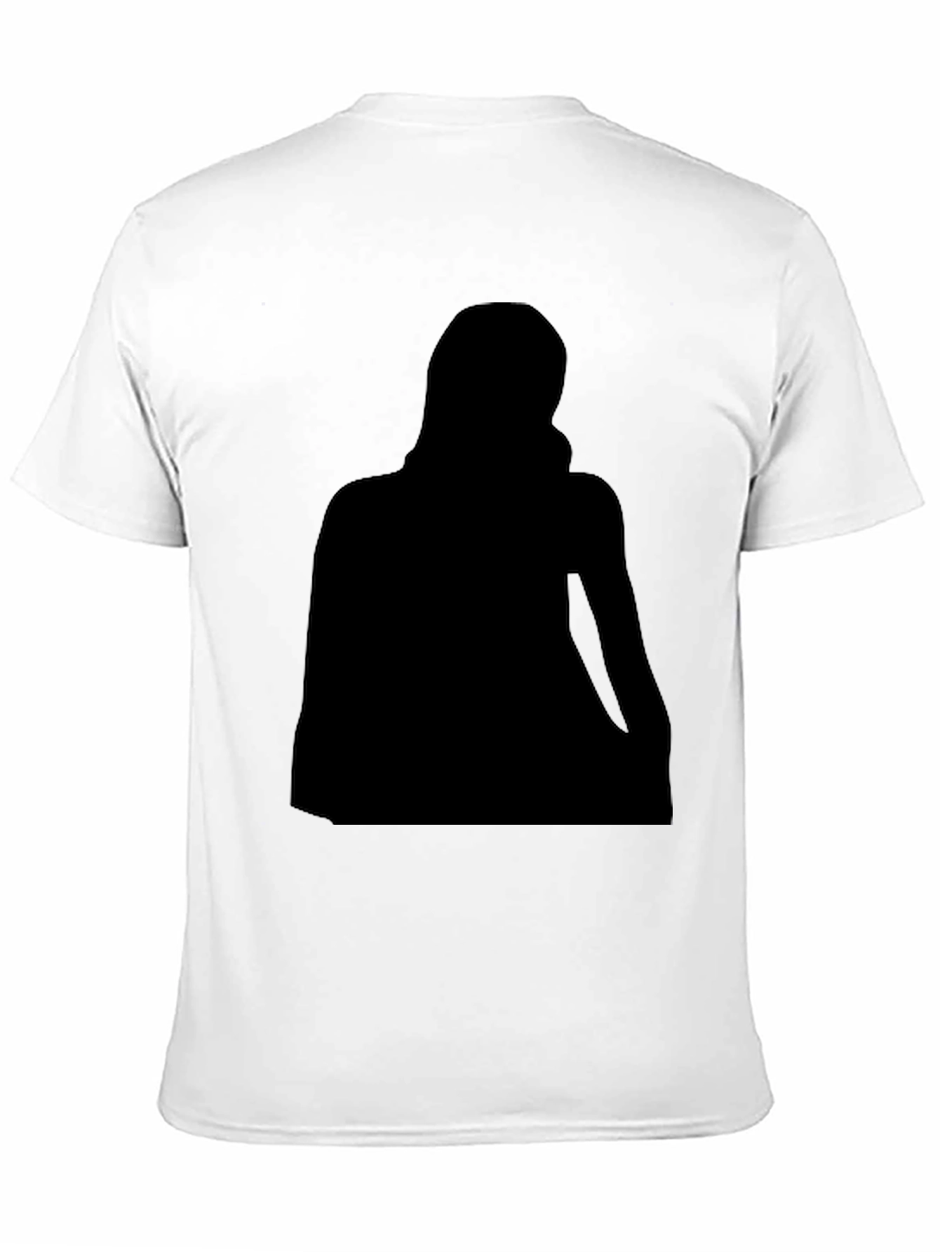 Black Crew Neck T-Shirt with Silhouette Graphic