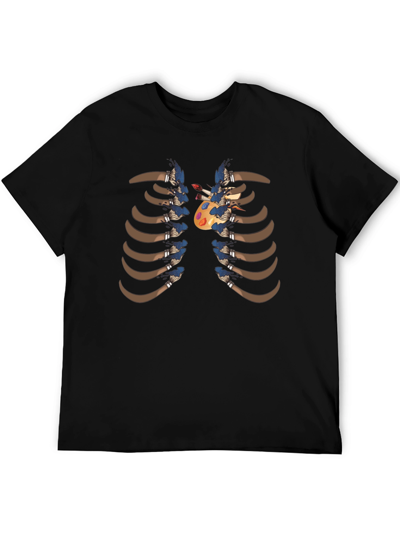 Artist Rib Cage T-Shirt - Painter Palette Heart Design