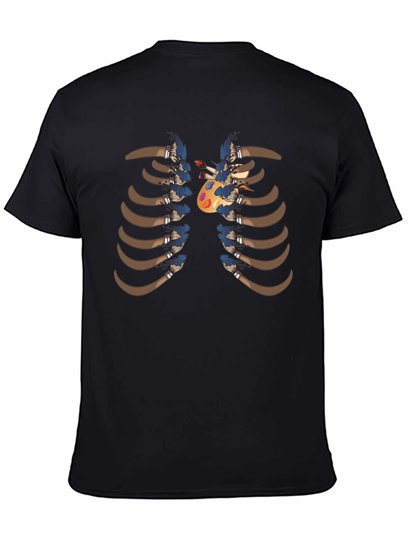 Artist Rib Cage T-Shirt - Painter Palette Heart Design
