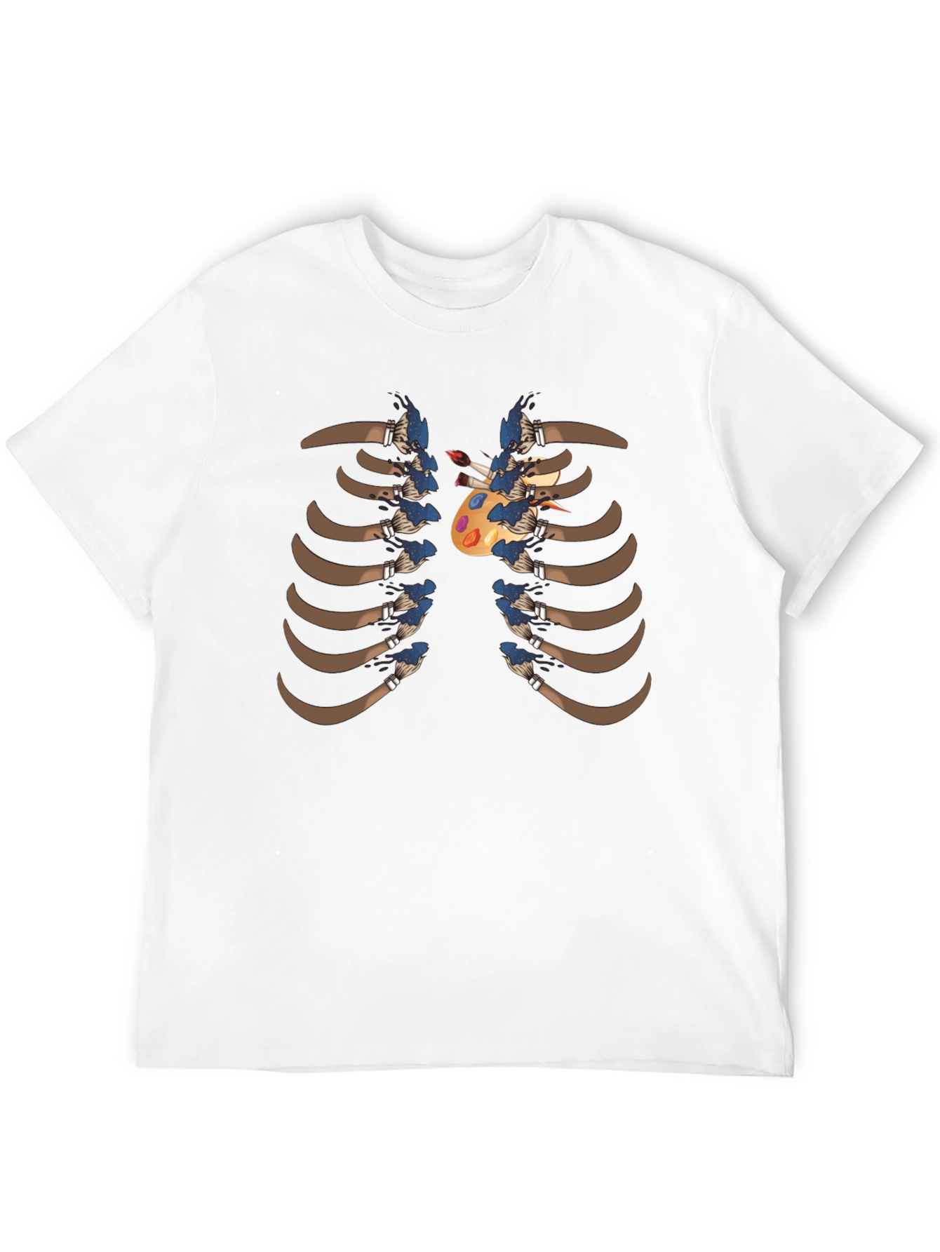 Artist Rib Cage T-Shirt - Painter Palette Heart Design