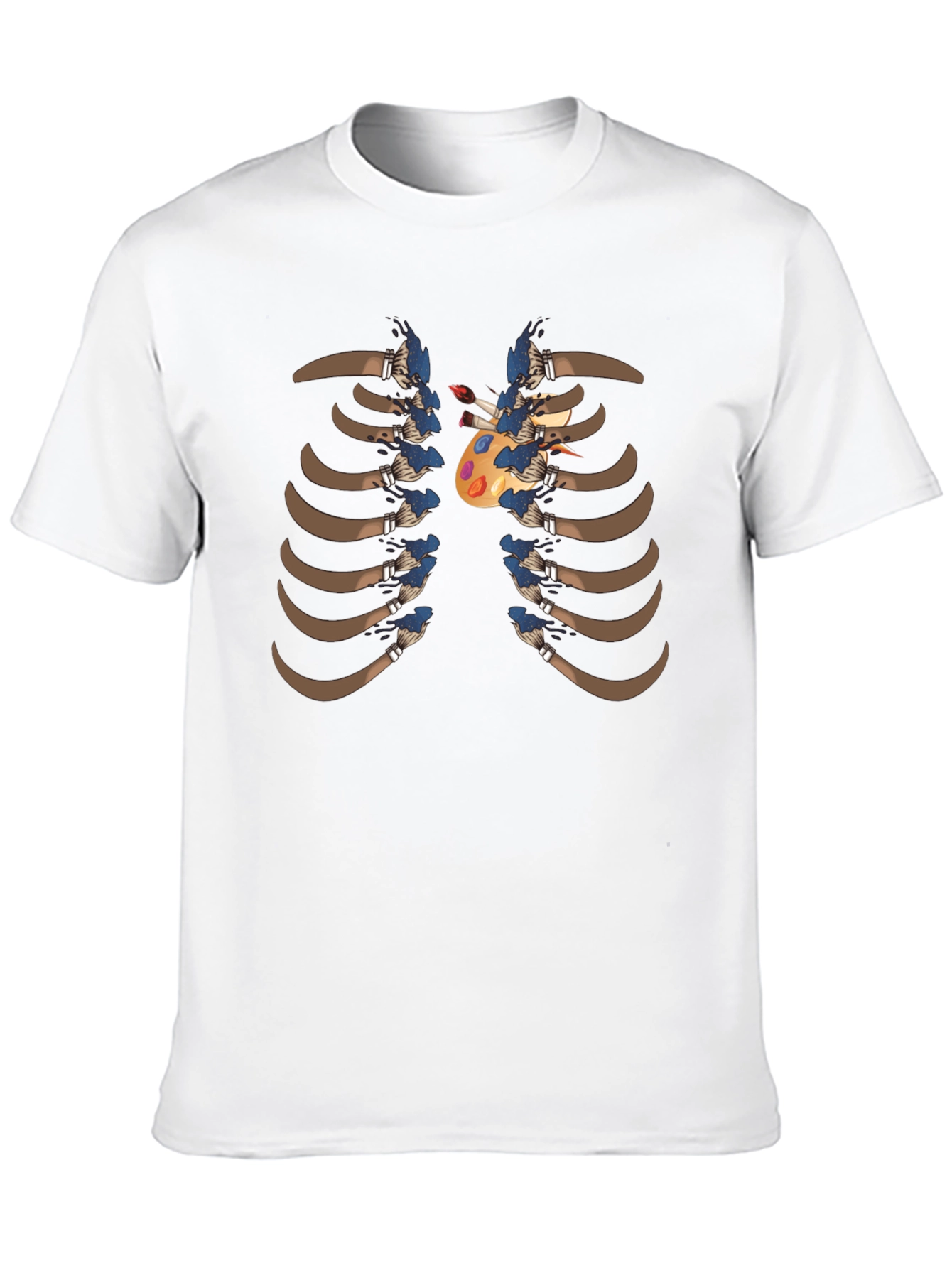 Artist Rib Cage T-Shirt - Painter Palette Heart Design