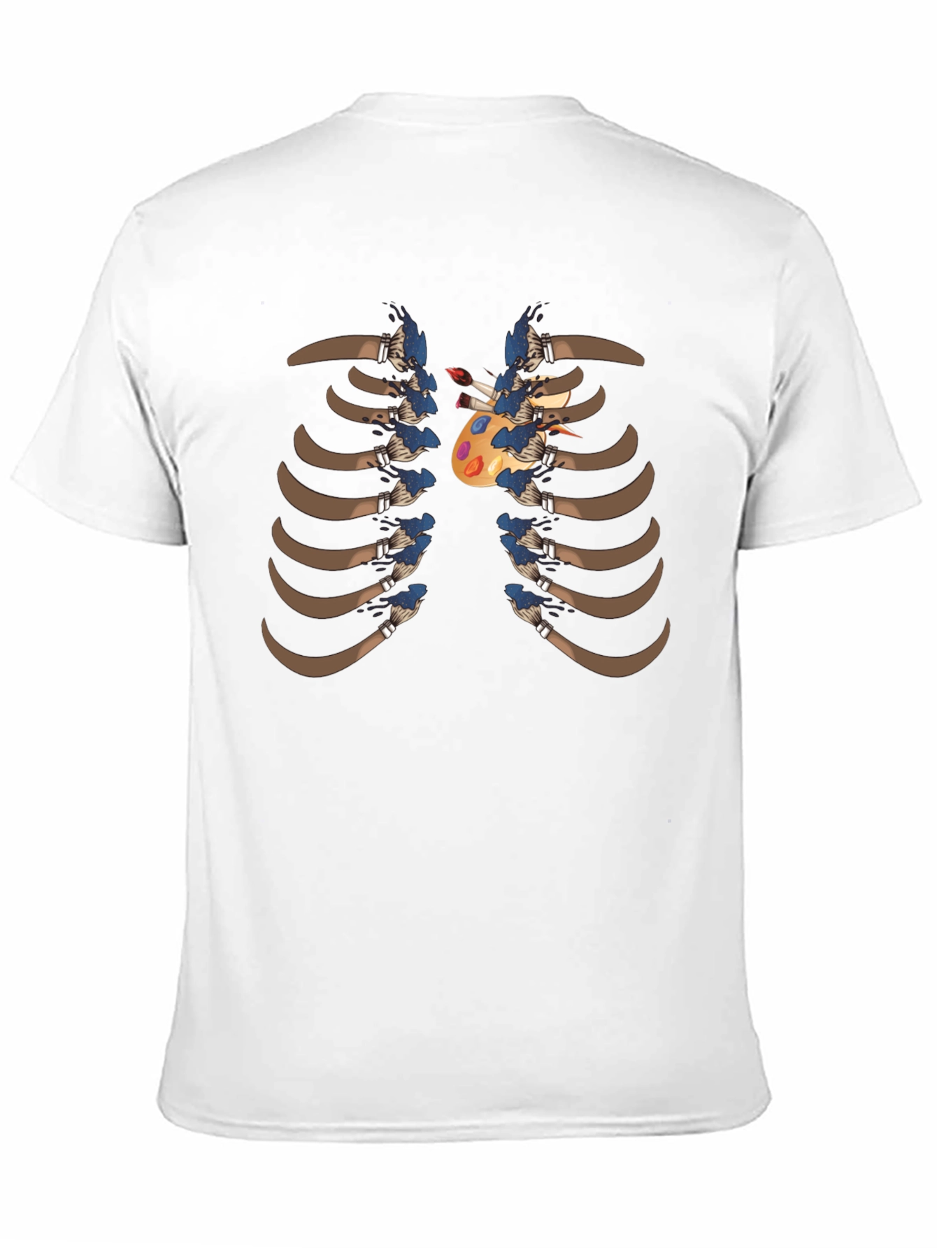 Artist Rib Cage T-Shirt - Painter Palette Heart Design