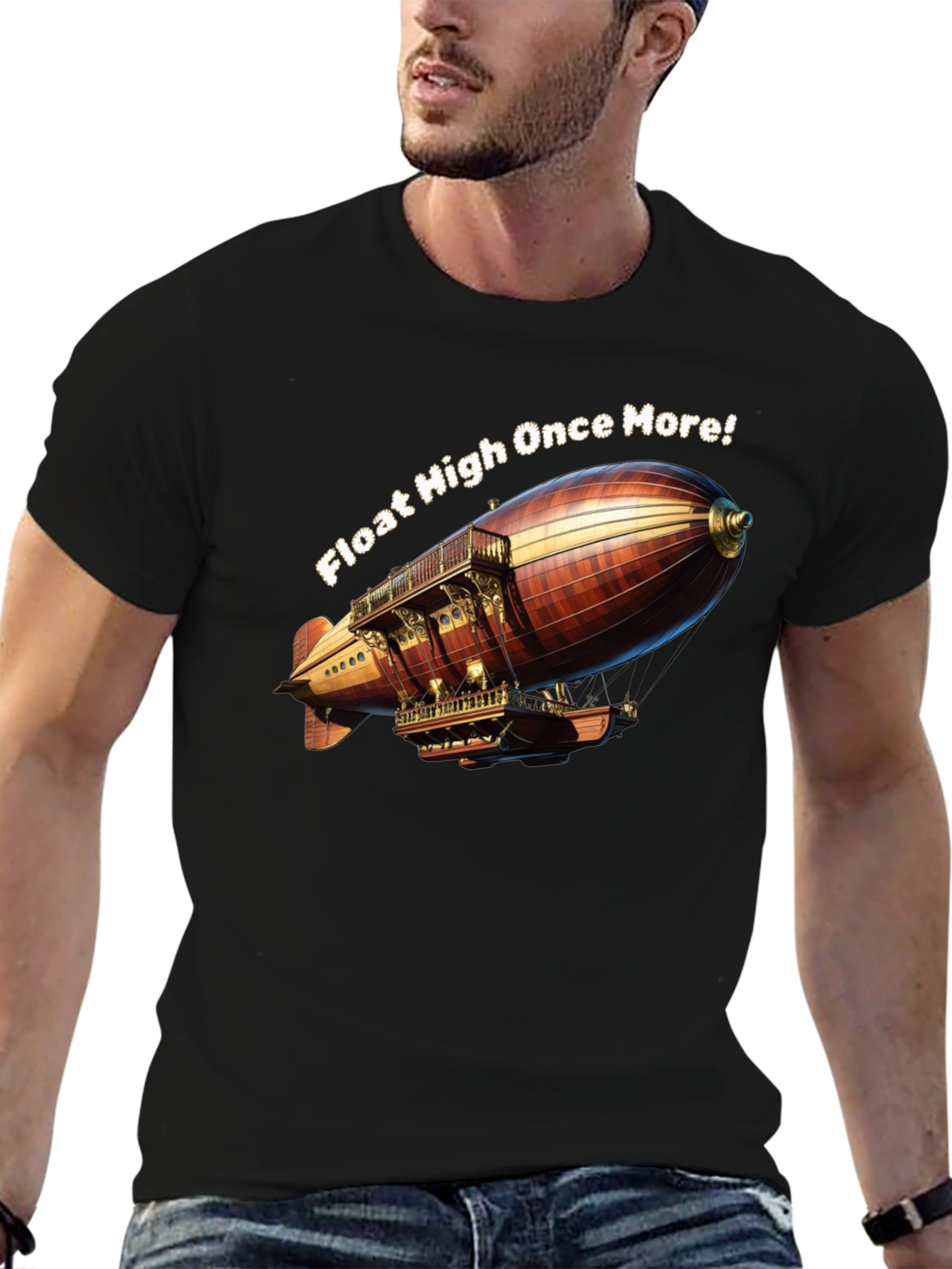 Steampunk Airship T-Shirt: Float High Once More!