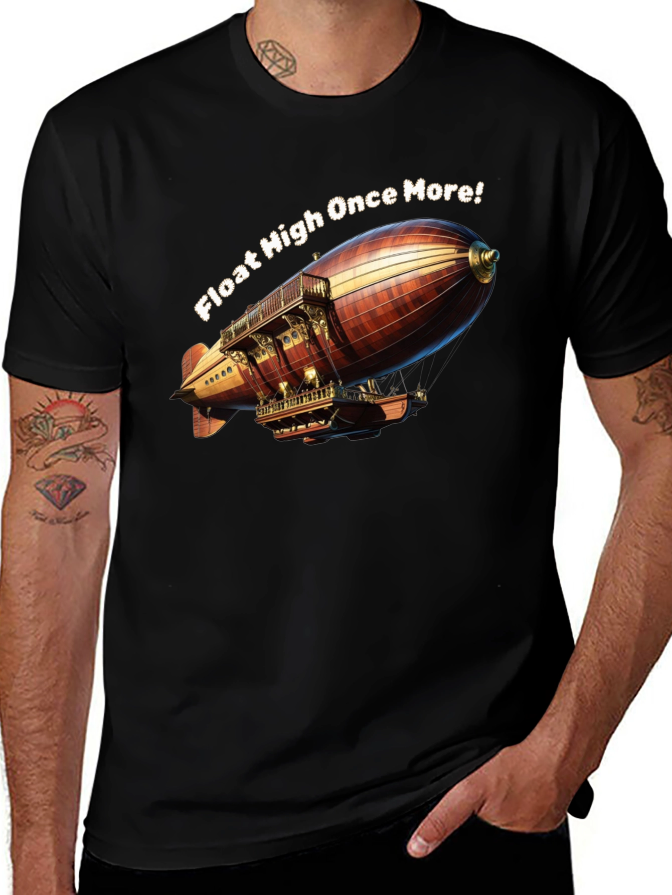 Steampunk Airship T-Shirt: Float High Once More!