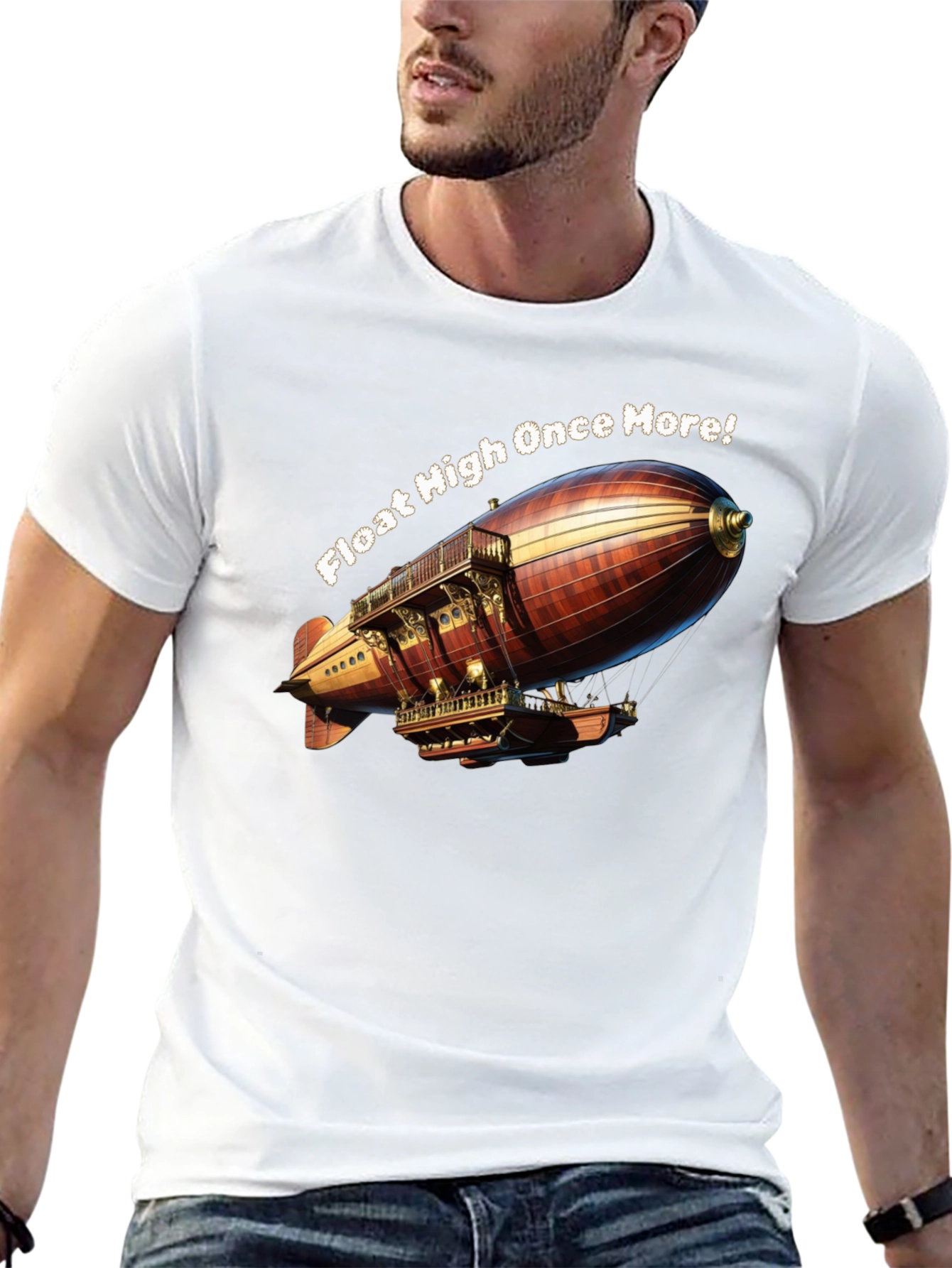 Steampunk Airship T-Shirt: Float High Once More!