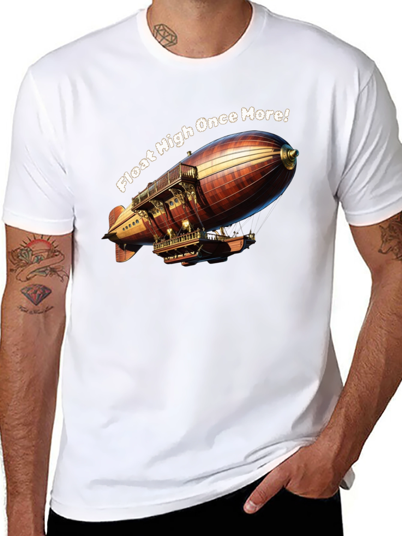 Steampunk Airship T-Shirt: Float High Once More!