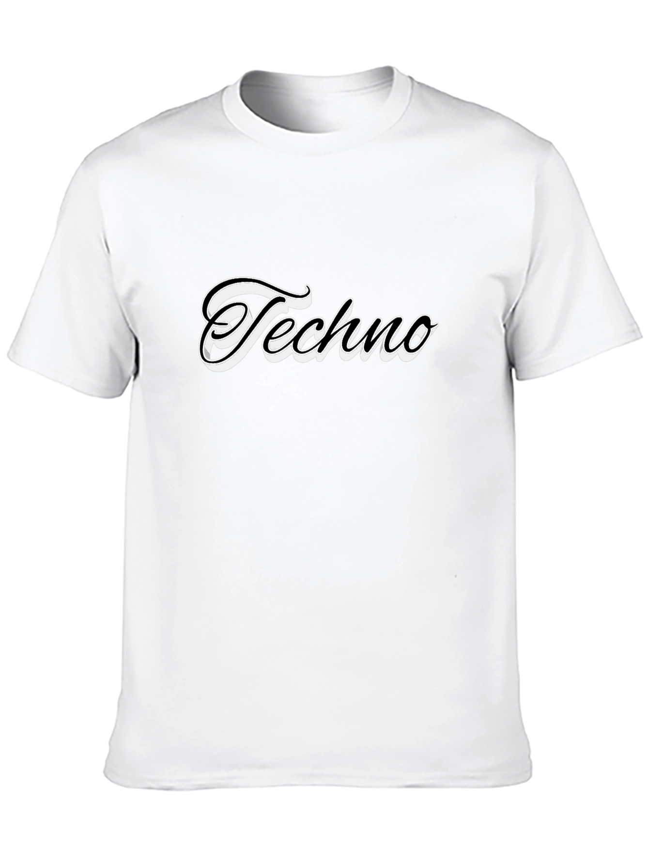 Techno Graphic Tee - Black Cotton Casual T-Shirt