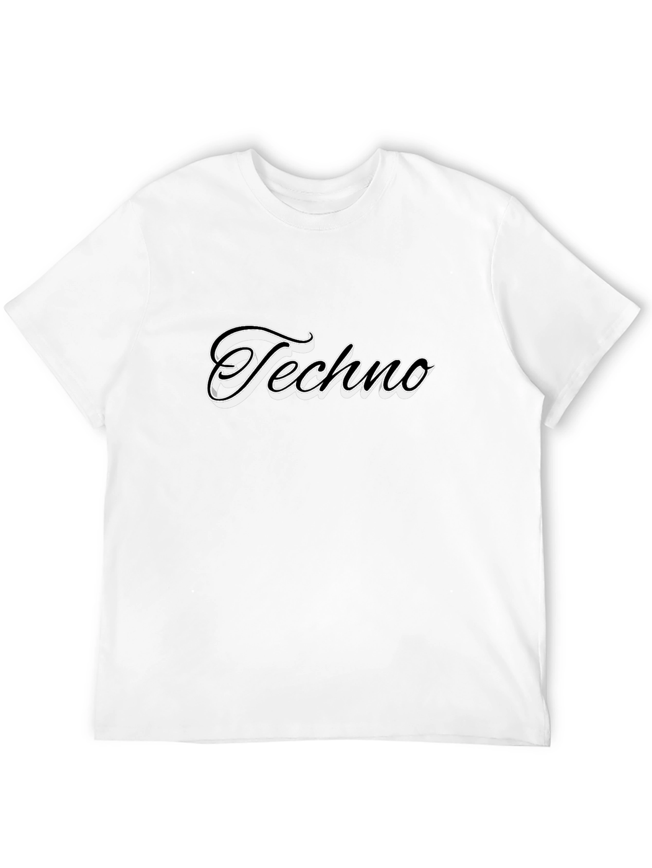 Techno Graphic Tee - Black Cotton Casual T-Shirt
