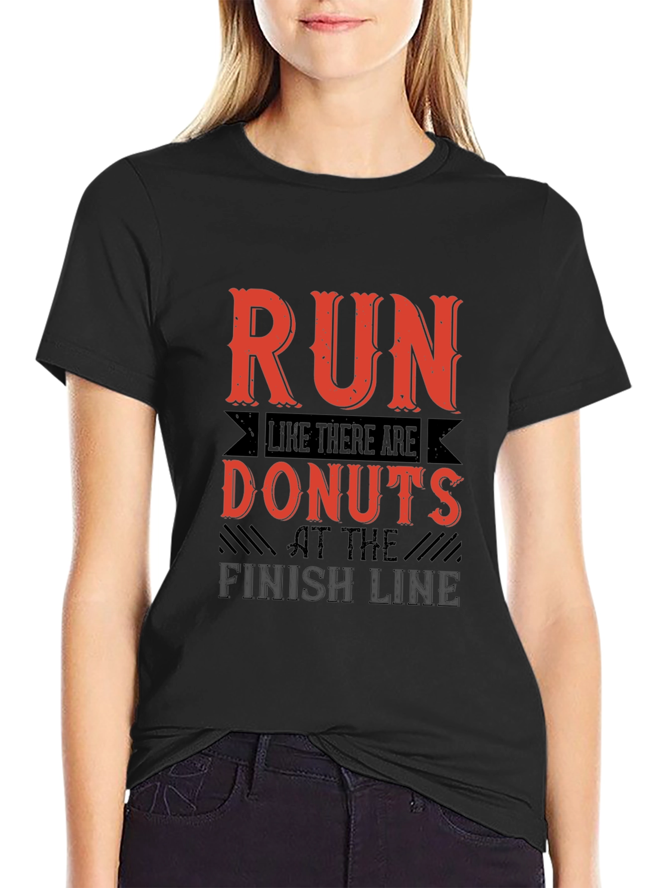 Run For Donuts Black T-Shirt